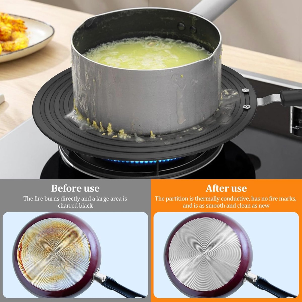 Adapter - Induction Adapter Plate 24 Cm - Cooktop Protector/Adapter - Heat Spreader Plate - Heat Conduction Plate for Gas Stove - Aluminum Gas Stove Spreader - With Handle - Stove Diffuser - For Protection of Cookware