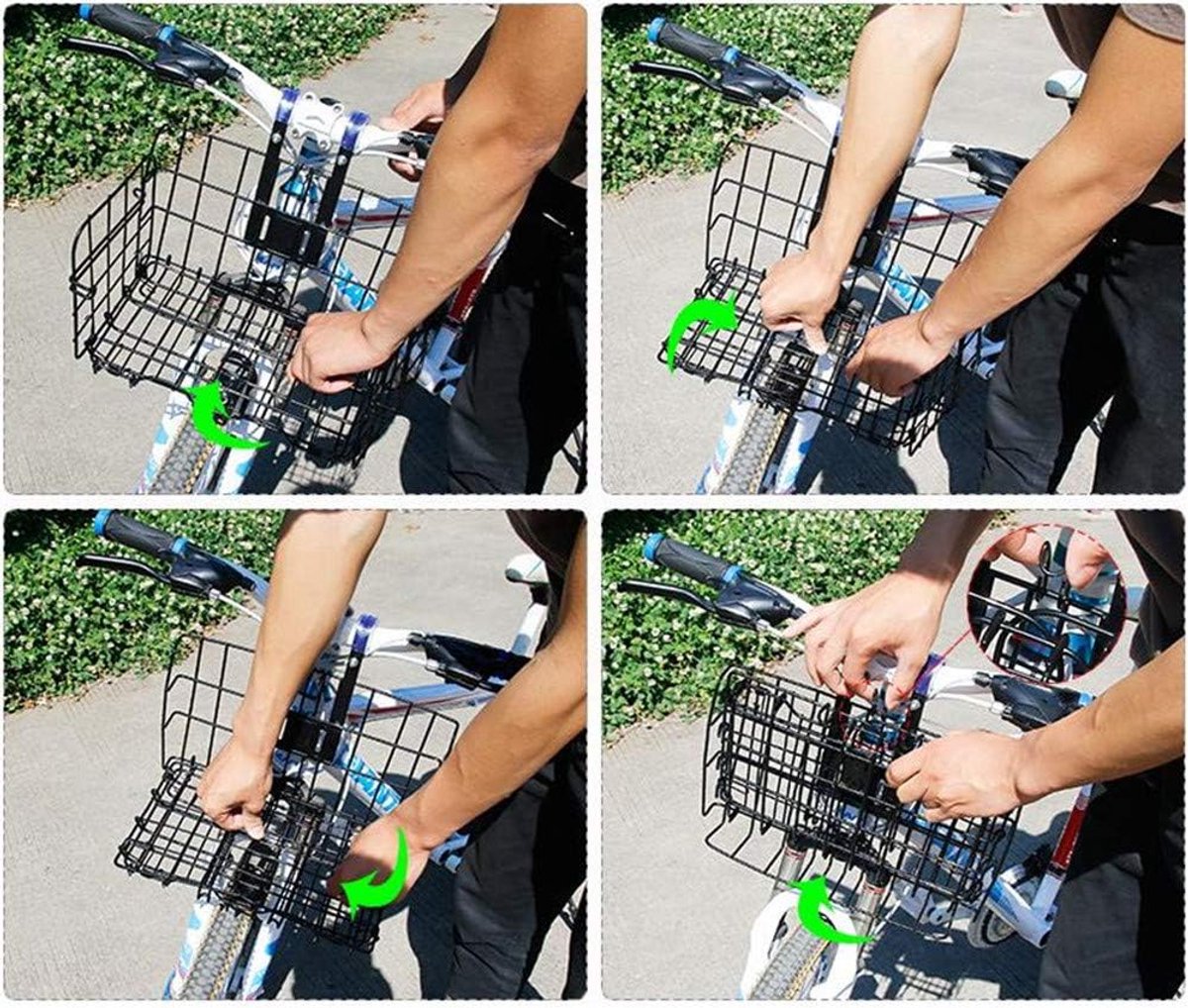 Bicycle Basket - Professional Front Bicycle Basket - Universal Handlebar Bicycle Basket - Small Bicycle Basket - Bicycle Crate - Fine Mesh Steel - with Handle and Hooks - Ideal for Bicycle / Scooter / Everyday Cyclists / Cycling Enthusiasts - Black