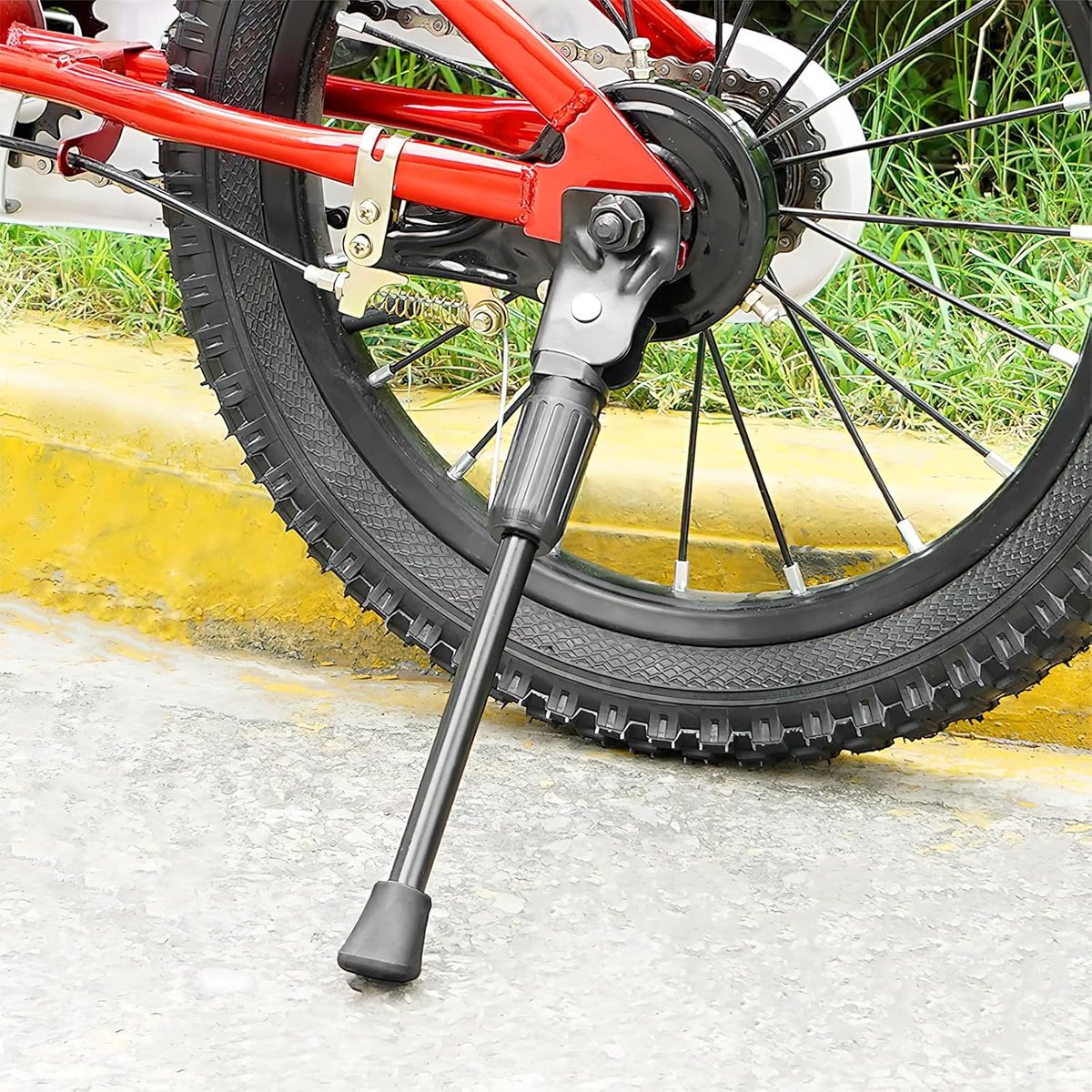 12 Inch - Bicycle Stand for Children's Bikes - MTB Kickstand - Single Bicycle Stand - Bicycle Accessories for Children - Bicycle Stand - Side Stand for Bicycles - Bicycle, E-Bike, City Bike & Mountain Bike - Black - Easy to Install