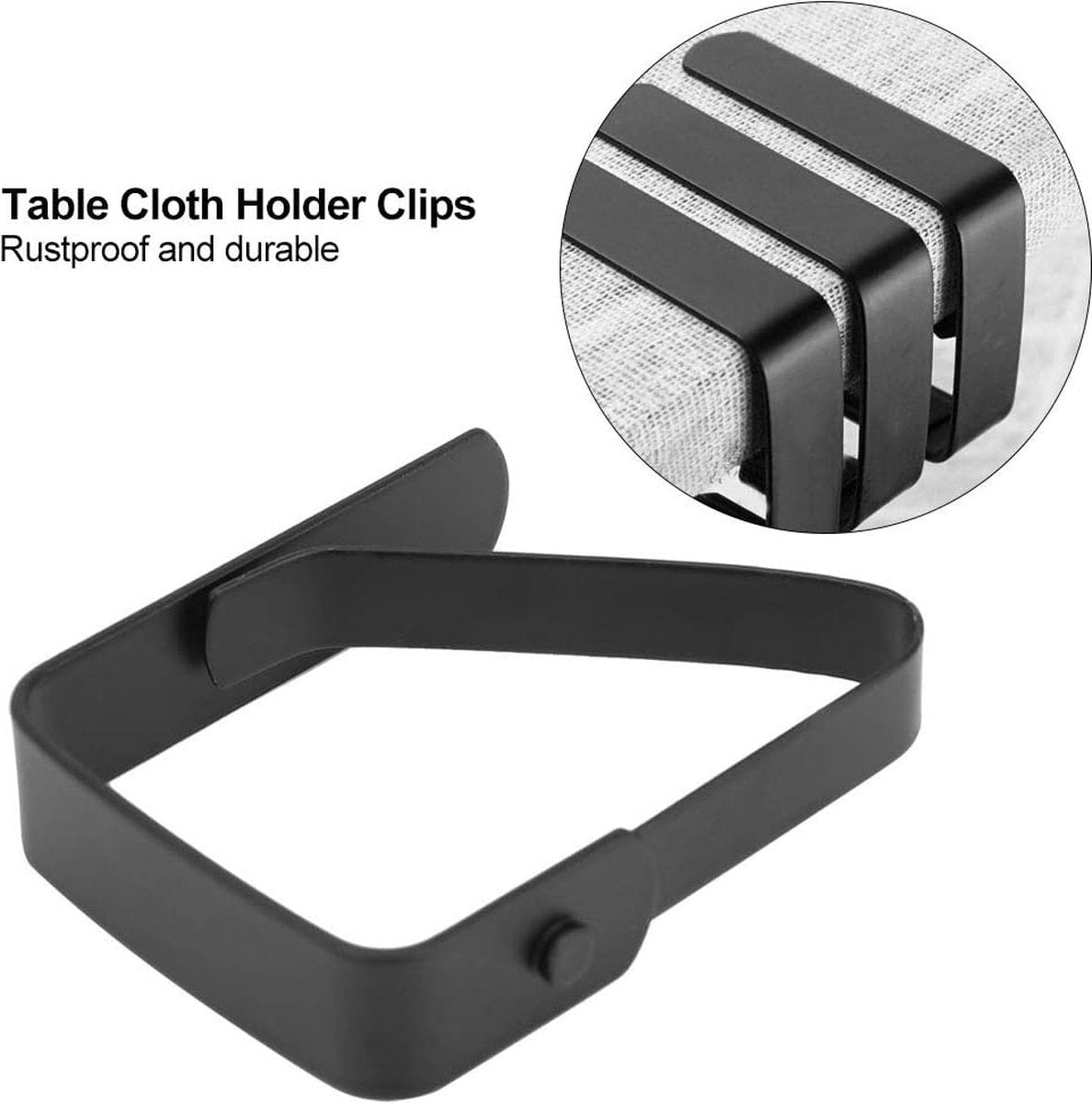 Tablecloth Clips - 12 Pieces - Tablecloth Clips - Table Linen Clips - Small Clips - Adjustable Tablecloth Holders - Table Accessories - Garden Items - Tablecloth Securing - For Thick Tables - For Thick Garden Tables - Stainless Steel - 5 x 4 Cm