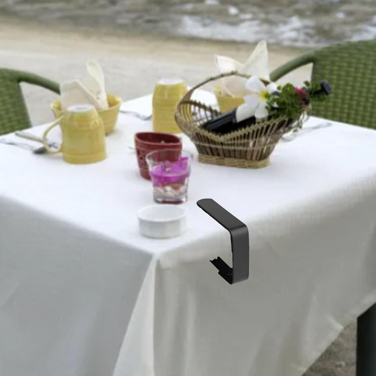 Tablecloth Clips - 12 Pieces - Tablecloth Clips - Table Linen Clips - Small Clips - Adjustable Tablecloth Holders - Table Accessories - Garden Items - Tablecloth Securing - For Thick Tables - For Thick Garden Tables - Stainless Steel - 5 x 4 Cm