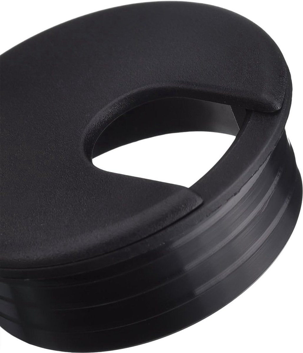 Desk cable grommet - 6 pieces - Ø 45mm - Cable grommet - ABS - Desk cable grommet - Desk end caps - Cable Organizer - Desk cable tray - Plastic cap with opening - Round - Cable organizer - Black - Sustainable - Neat