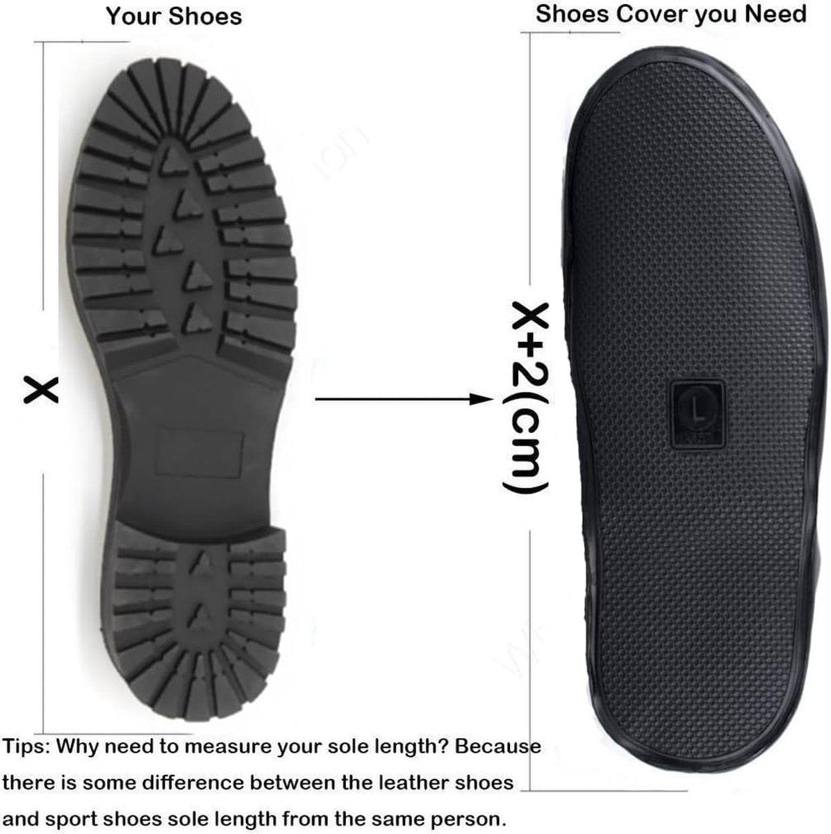 Waterproof Shoe Covers - Rain Shoe Covers - with Zipper and Drawstring - Waterproof Shoe Protectors - Motorcycle Scooter Bicycle Shoe Cover - Shoe Rain Cover - Shoe Cover - Shoe Covers - Anti-Slip - Size 41-42 - Black