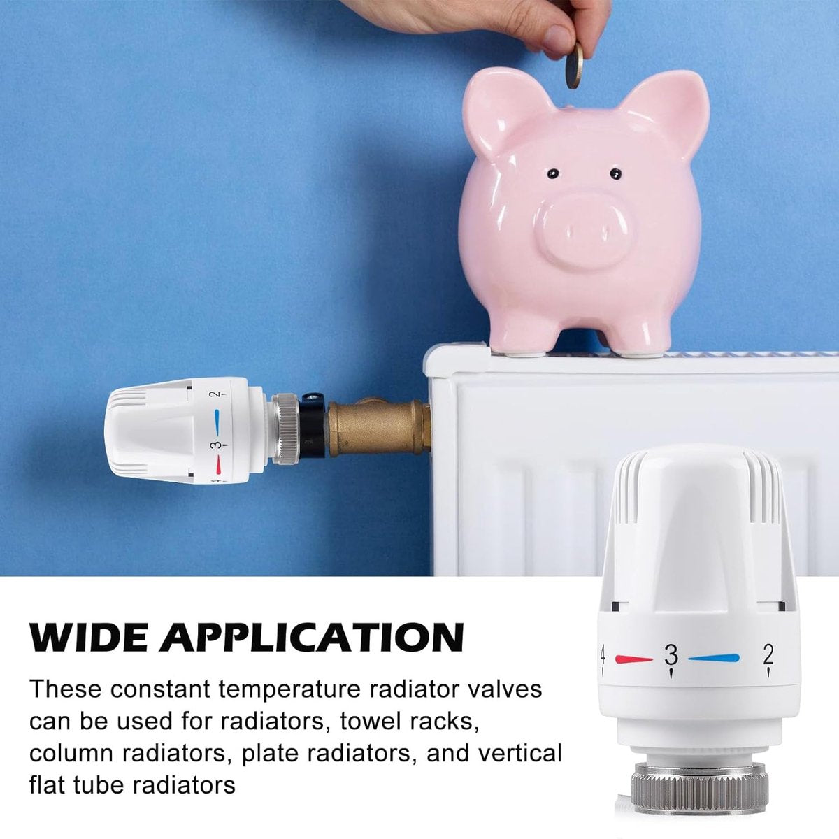 Thermostat Knob - 4 Pieces - Thermostat Head M30 - Radiator Knob M30 - White (M30 x 1.5) - Radiator Thermostat Valve - Radiator Thermostat Knob - Radiator Knobs - Radiator Knob Handwheel - Old-fashioned Radiator Knobs - Plastic - For Home Office Etc