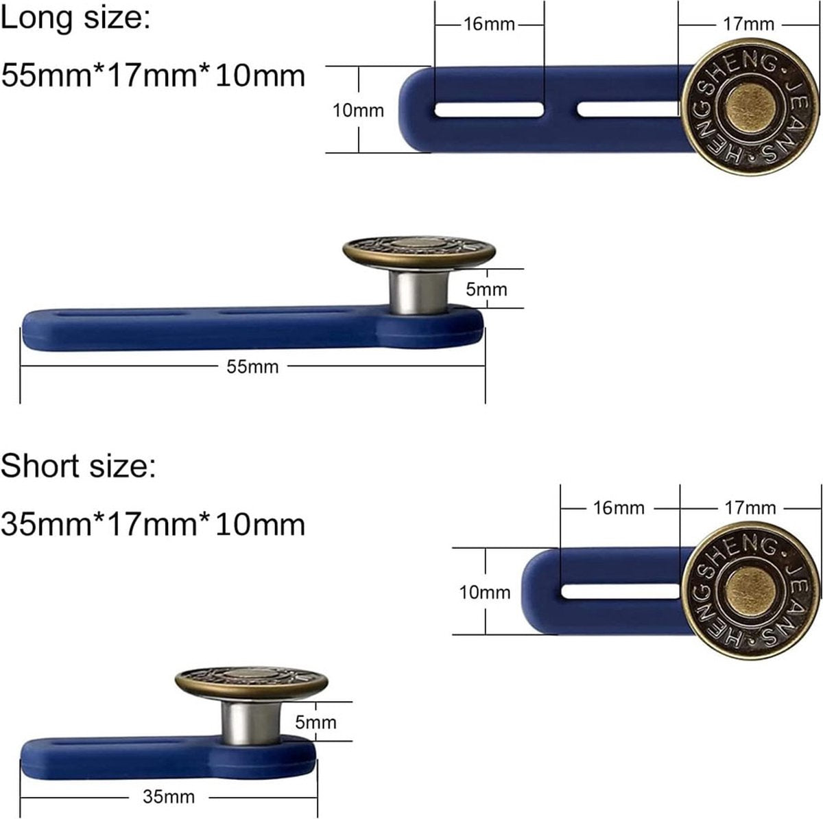Buttonhole Extender 6 Pieces Bronze - Trouser Expander - Jeans Trouser Expander - Trouser Widening Button - Denim Extension Button - Button Extender - Reusable - Maternity Belly Band - Maternity Trouser Expander - Buttonhole Elastic