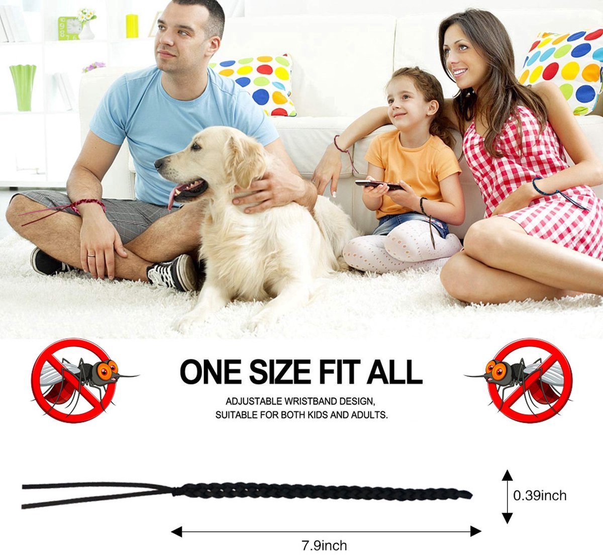 Anti-Mosquito Bracelet - 12 Pieces - Anti-Mosquito Bracelet - Insect-Repellent Wristband - Anti-Mosquito Stickers - Anti-Mosquito - Mosquito Protection - Anti-Mosquito - Mosquito Repellent - Suitable For Children Adults Camping Fishing Trip