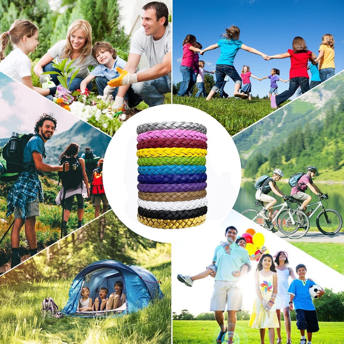 Anti-Mosquito Bracelet - 12 Pieces - Anti-Mosquito Bracelet - Insect-Repellent Wristband - Anti-Mosquito Stickers - Anti-Mosquito - Mosquito Protection - Anti-Mosquito - Mosquito Repellent - Suitable For Children Adults Camping Fishing Trip