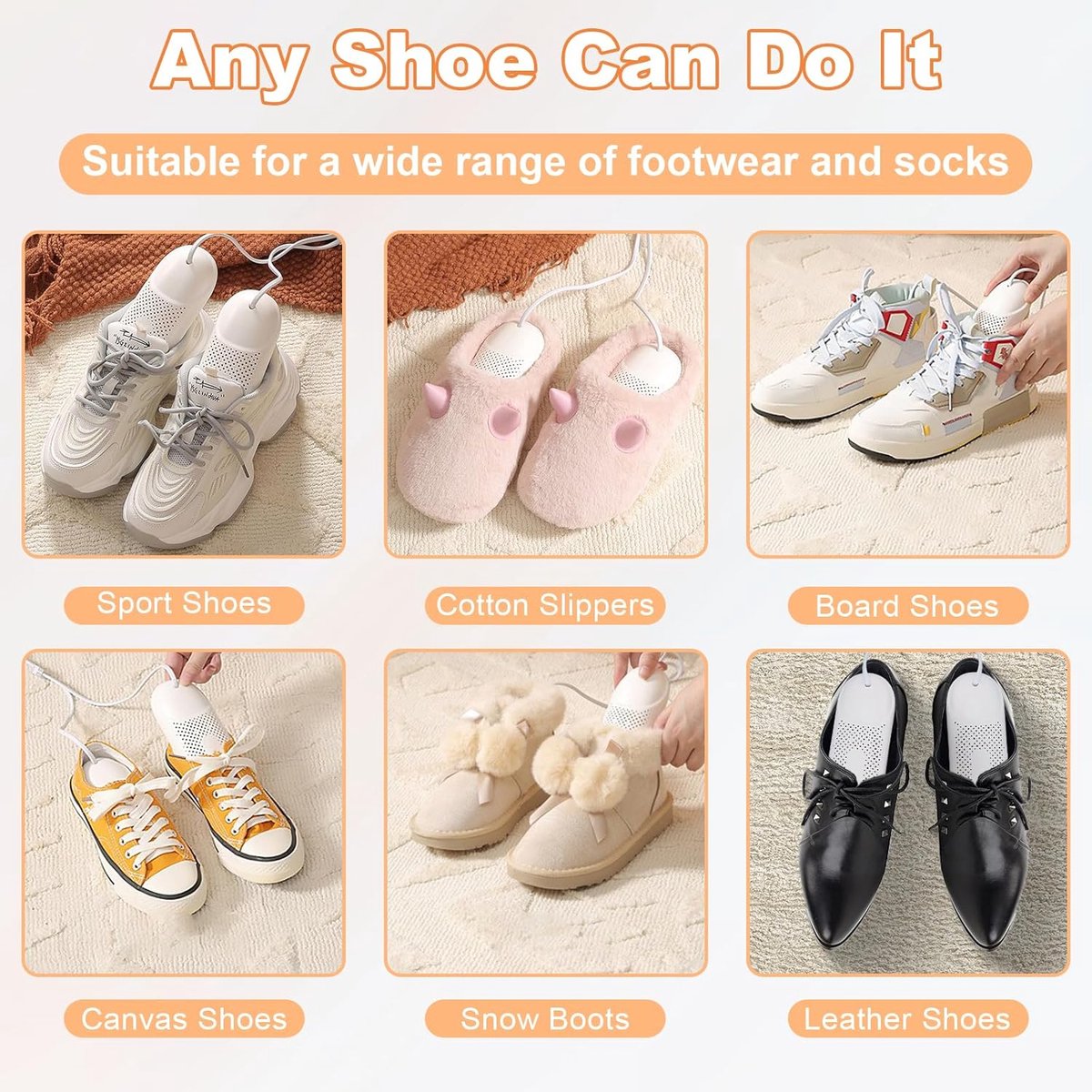 Shoe Dryer Size 36-44 - Shoe Freshener - Ozone & Drying Function - Shoe Dryer - Shoe Warmer - Electric Shoe Dryer - For Drying and Removing Odors - For Shoes, Gloves, Socks