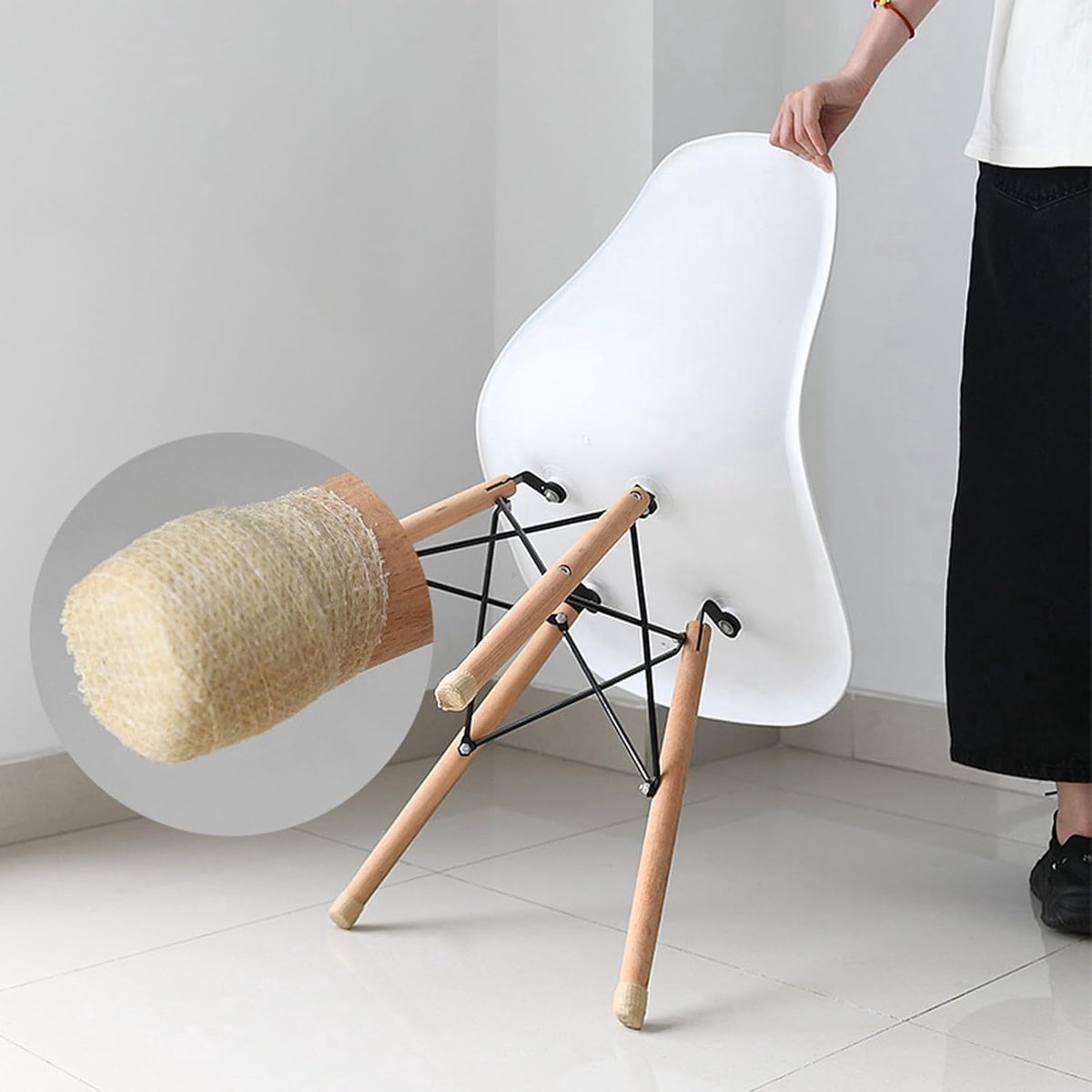 8 Rolls Chair Leg Protectors - 2.5cm × 4.5m - Chair Leg Protective Tape - Chair Leg Caps - Self-Adhesive Felt Covers - Waterproof Anti-Slip Tape - Chair Anti-Slip - Anti-Slip Chair Leg - Floor Protector - Table Coaster - Chair Leg Protectors