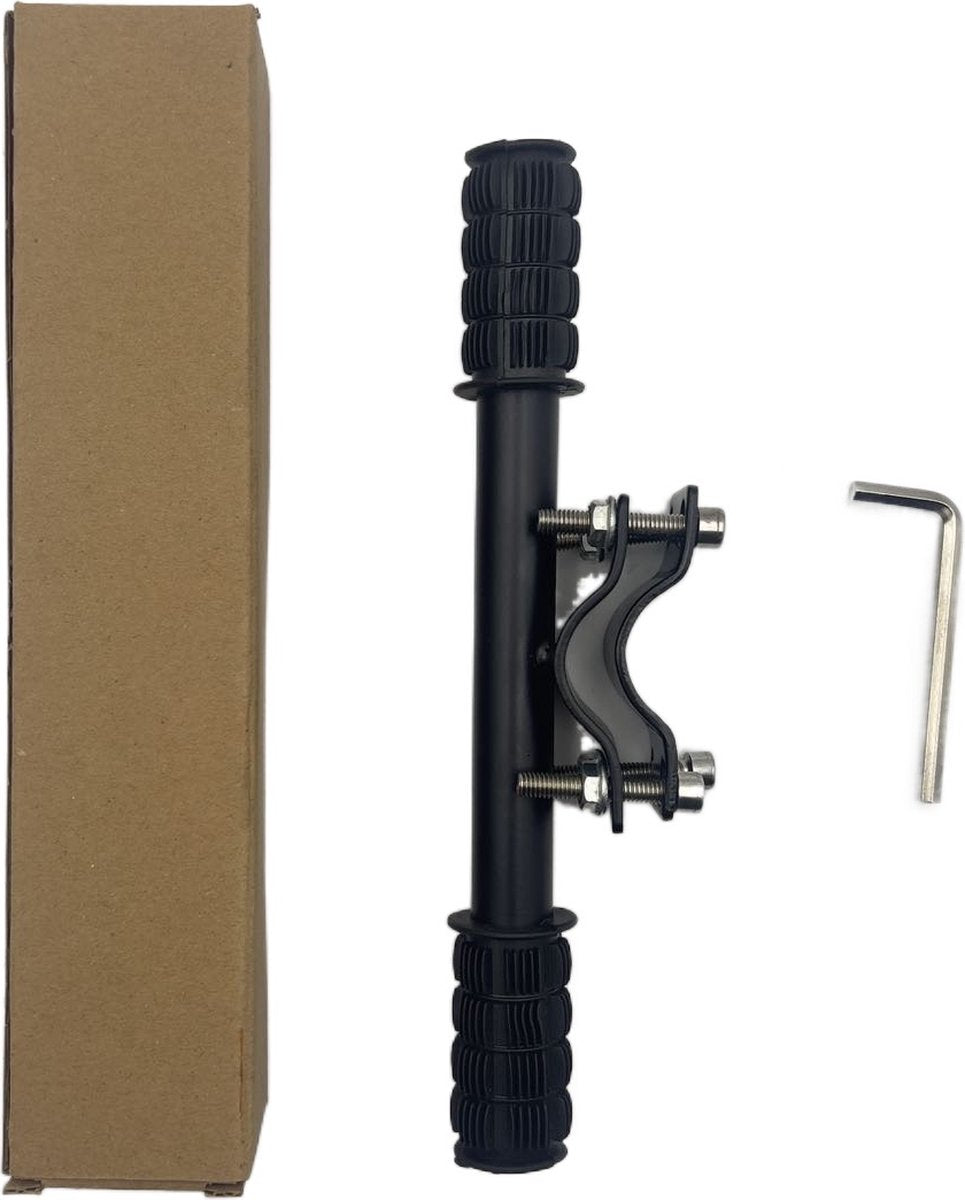 Child Handlebar Stem - Extra Child Handlebar for Front Seat - Secure Grip on the Bike - Handlebar Bracket for Bicycle Accessories - Backrest Bikes - Armrest Frame - Easy to Install - 23cm - Black - 1 Piece