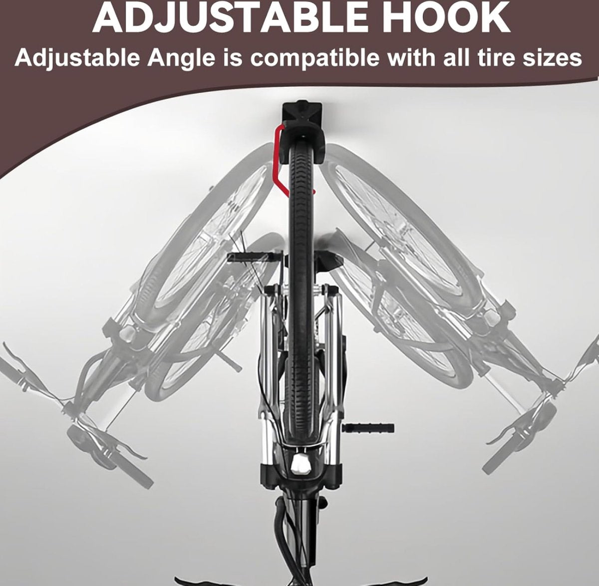 Rotatable Bicycle Suspension System - Bike Hook - Bicycle Suspension Bracket - Bicycle Storage - Wall Bracket for Bicycles - Bicycle Rack - Bicycle Bracket - Bicycle Suspension Rack - Wall Mount - Save Space - High Load Capacity - Suitable for Most Bicycl