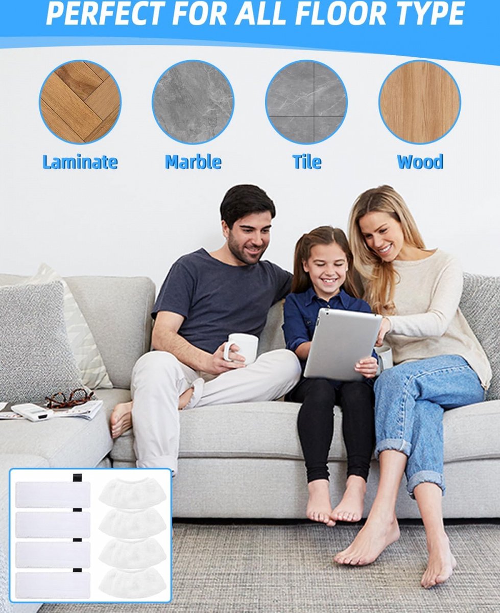 Accessory Set Suitable For Kärcher Easyfix Sc1, Sc2, Sc3, Sc4 & Sc5 - Steam Cleaner Accessories - Replacement Microfiber Cloths - Mop Pad - 8-Piece - Replacement Parts - Powerful Stain Removal - Hard-to-Reach Places