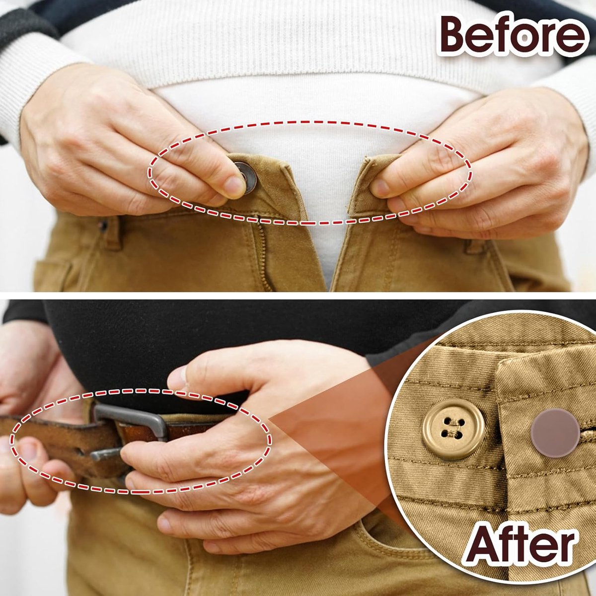Buttonhole Extender - 12 Pieces - Trouser Expander - 15-17 MM - Silicone - Jeans Trouser Expander - Button Expander - Trouser Buttonhole Extender - Jeans Buttons - Trouser Elastic - Trouser Widening Button - Maternity Trouser Expander - Buttonhole Elastic