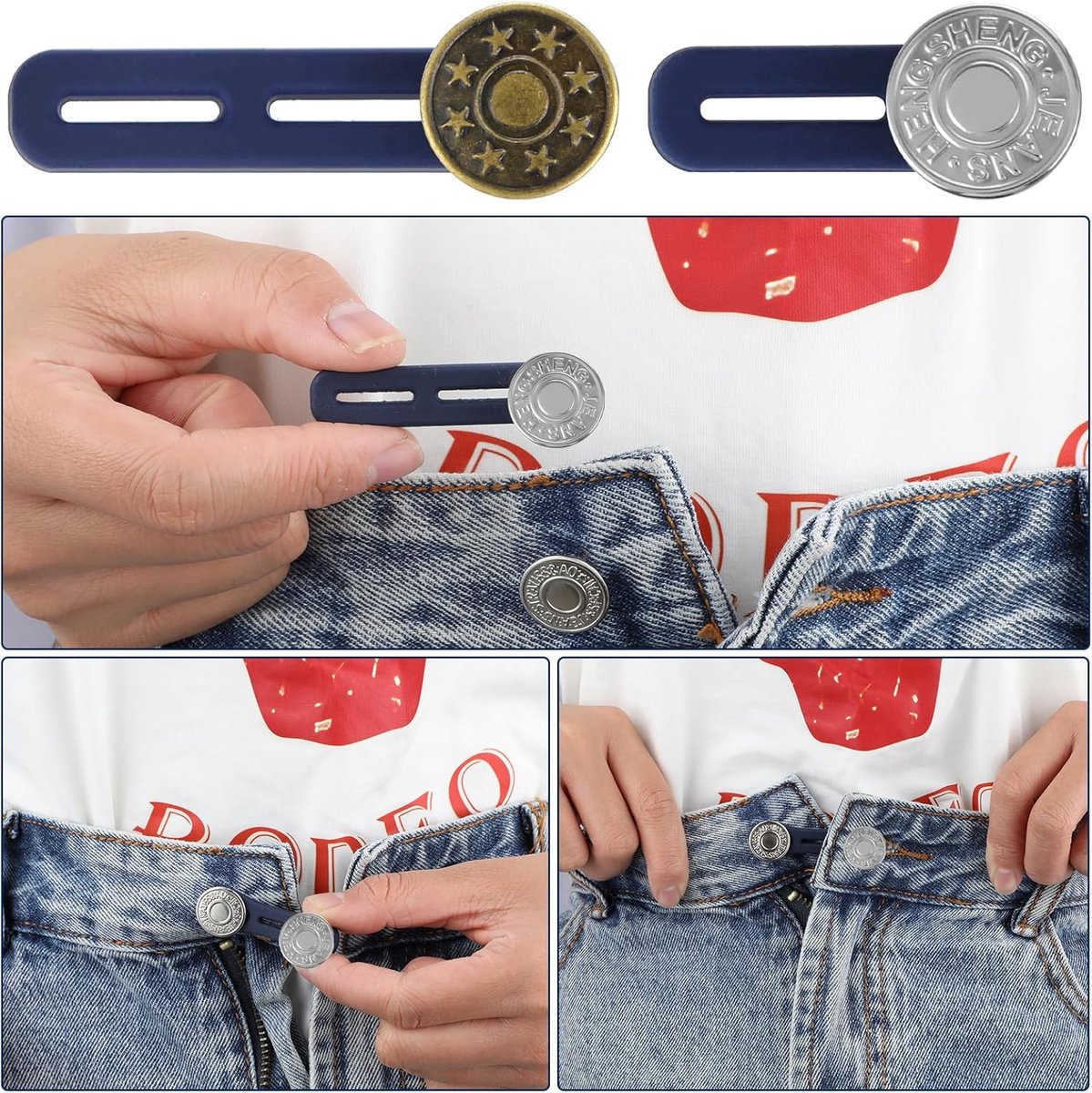 Buttonhole Extender - 12 Pieces - Trouser Expander - 15-17 MM - Silicone - Jeans Trouser Expander - Button Expander - Trouser Buttonhole Extender - Jeans Buttons - Trouser Elastic - Trouser Widening Button - Maternity Trouser Expander - Buttonhole Elastic