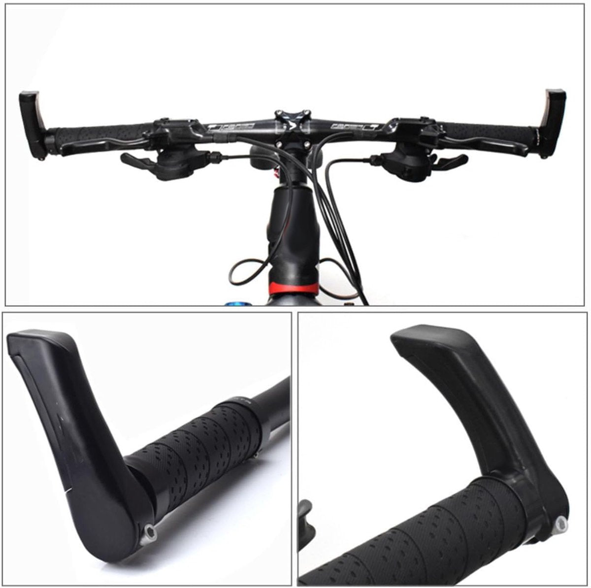 Bicycle Handlebars - 1 pair Assistant Handlebars - Professional Anti-slip Handlebars - Ergonomic Handlebar Set - Sturdy Bikegrips - Easy to mount - Lightweight - Universal - Ideal for Bicycles / Scooters / Everyday cyclists / Cycling enthusiasts