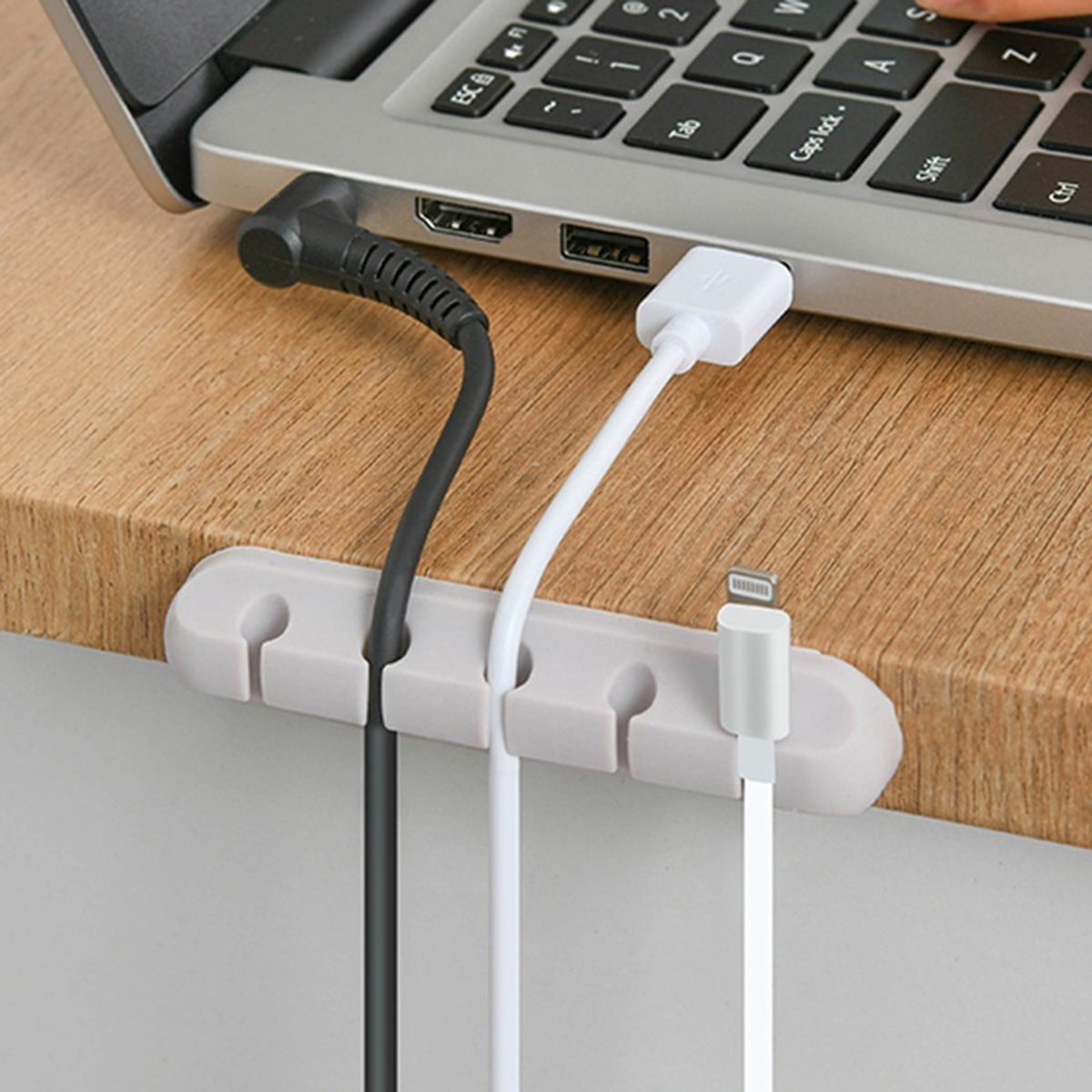 Cable Organizer - Cable Clips for 3/5/7" Cables - Self-Adhesive Cable Clips - Cable Clamp - Cable Holder - Cable Tray - Cable Management - Cable Organizer - Desk Organizer - for USB Charging Cable, Power Cord, Mouse Cable - White - 3 Pieces