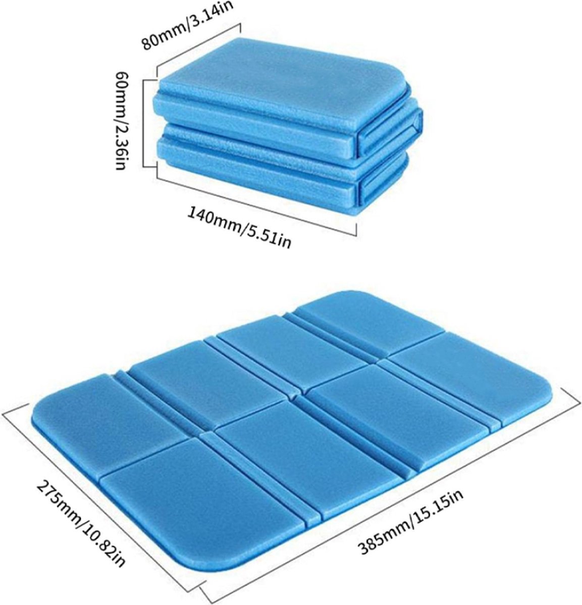 Outdoor Seat Cushions - Foldable Foam Seat Cushion - Hiking Seat Mat - Camping Seat Mat - Foldable Seat Mat - Lightweight - Waterproof - 385x275x8 mm - For Outdoors, Garden, Camping, Picnic - Blue - 1 Piece