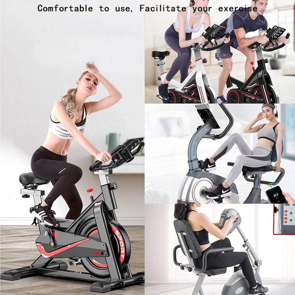 Bicycle Accessories - 2 Pairs - Bicycle Straps - Pedal Straps - Exercise Bike Pedal Straps - Rubber Pedal Straps - Adjustable Length Universal Pedal Strap - Rubber Anti-Slip Exercise Bike Parts - Strength Training Accessories - Black - Safety