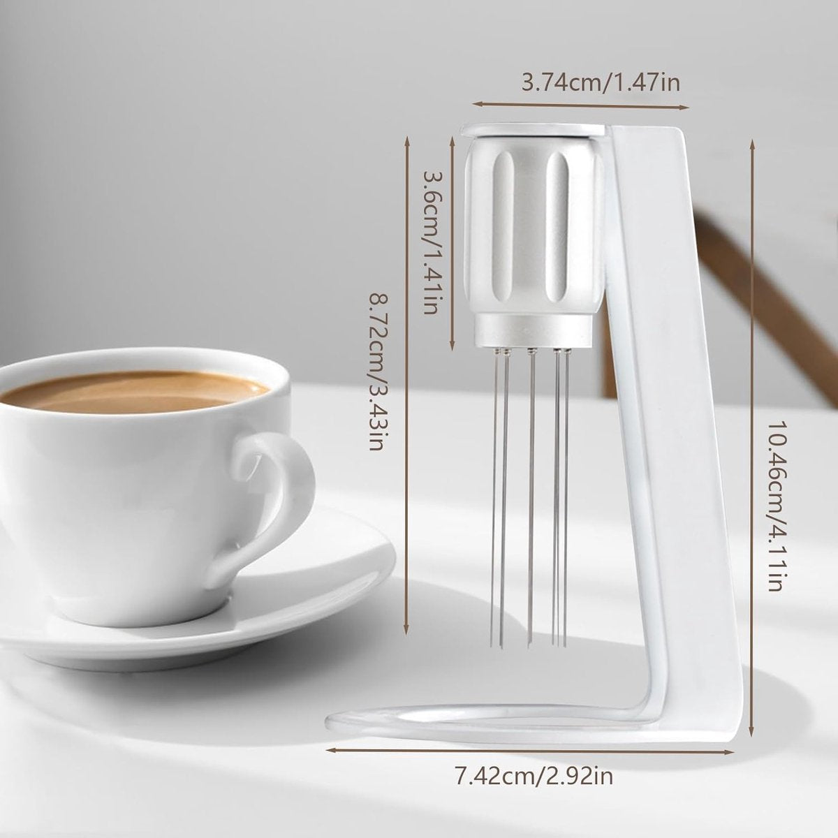 Coffee Stirrer Tool - Coffee Stirrer - Coffee Distributor - Espresso Distributor - Needle Distributor - Espresso Distribution Tool - Coffee Accessories - Stir Sticks With Stand - 6 Needles - Barista Accessories - Espresso - For Perfect Coffee Extraction -