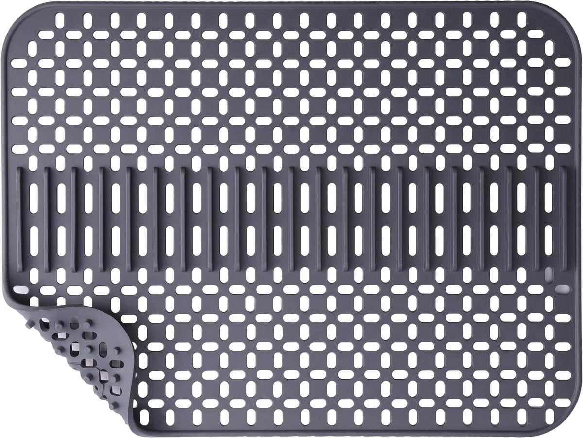 Silicone sink mat - sink protection - 1 piece - dark grey - 43x32 cm