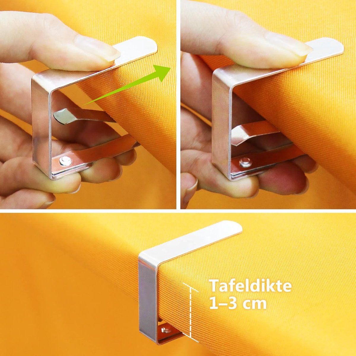Tablecloth Clips - 8 Pieces - Tablecloth Clips - Sturdy Table Clips - Stainless Steel - Secure Tablecloth - for Tablecloth - Indoor and Outdoor - Garden Items - Silver