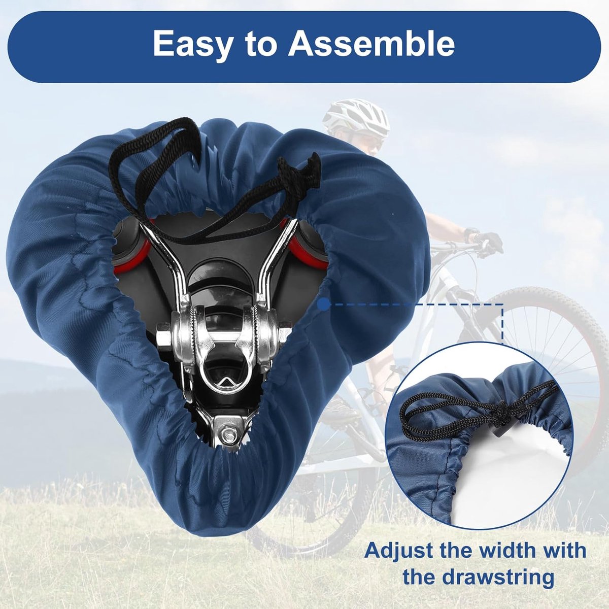 2 pieces - Bicycle Saddle Cover - Bicycle Saddle Cover - Waterproof Saddle Cover - Cover for Bicycle Saddle - Rain Cover - Saddle Cover - with drawstring - outdoor saddle cover - bicycle accessories - waterproof - universal - rain and dust protection - 24