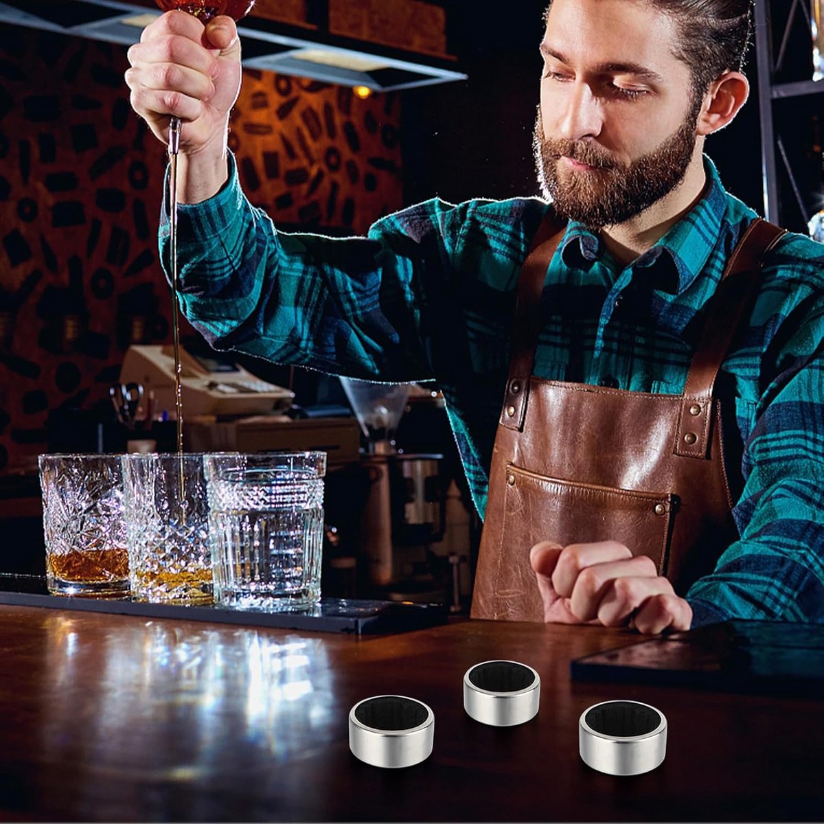 pieces - Wine Drip Ring - Stainless Steel Wine Ring with Drip Catcher - wine drip ring - Drip ring - drip stoppers - Bar Supplies - Kitchen Gadgets - wine accessories