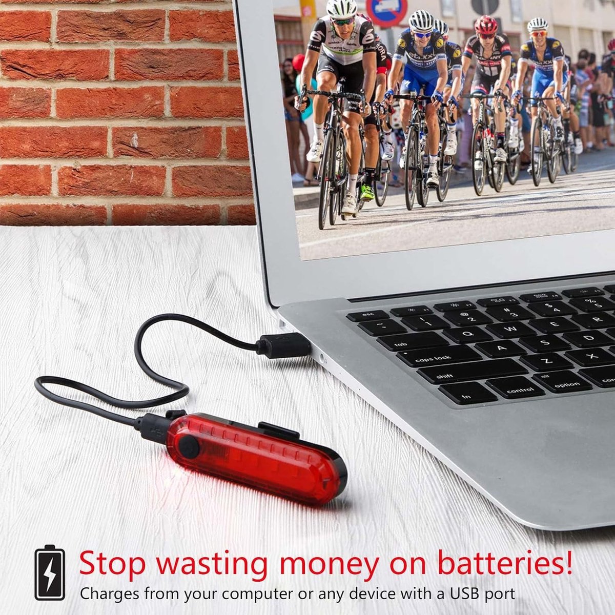 2-Piece Bicycle Light - Bicycle Rear Light - Bicycle Rear Lights - Front Light & Rear Light - USB Rechargeable Bicycle Lighting - LED Bicycle Light - Bicycle Lights - Drop-Resistant & Waterproof - Bicycle Light Suitable For Any Bike - for Night Riding - R