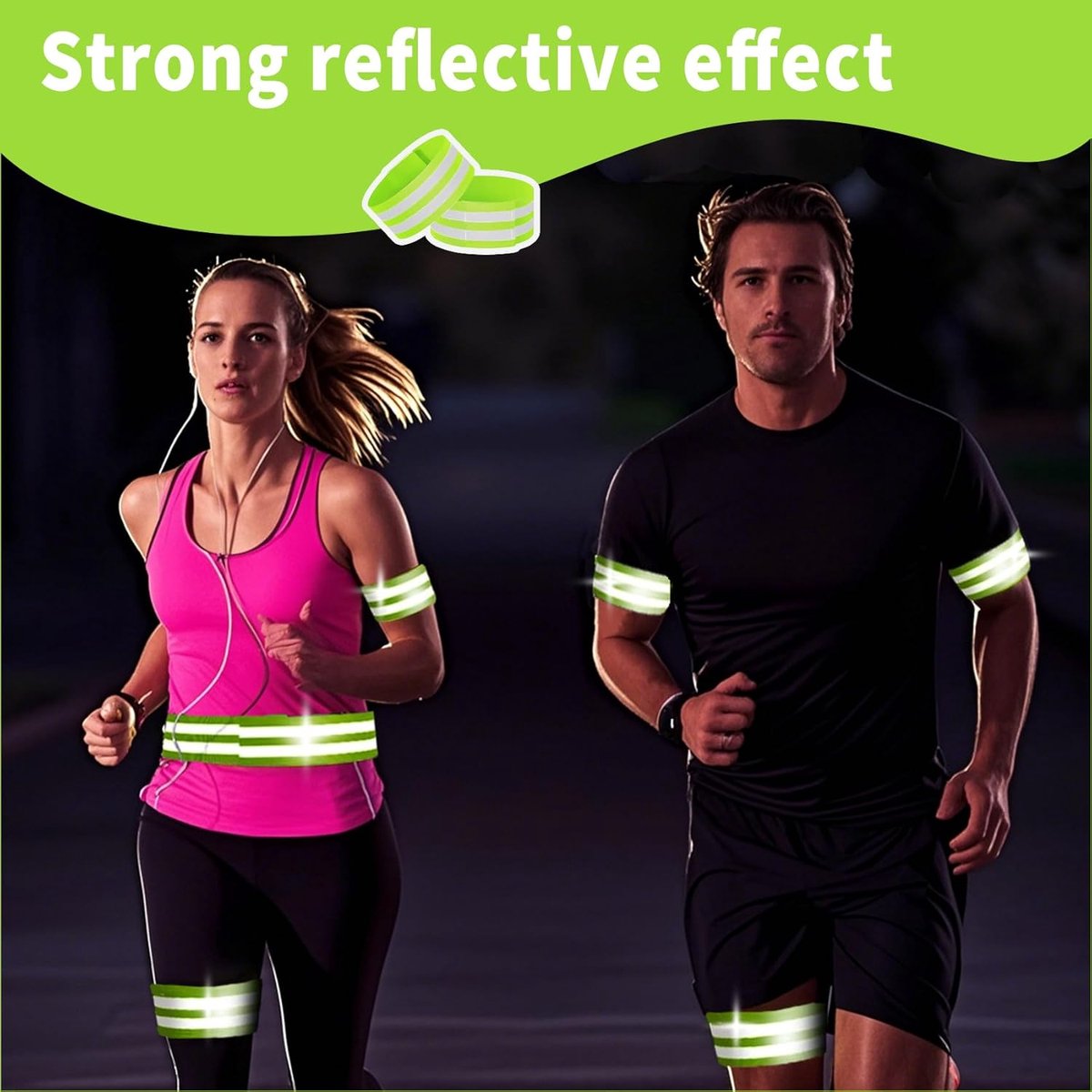 Trouser Clips - 2 Pairs - Reflective Cycling Shorts Clip - Universal Cycling Shorts Clip - Reflective trouser clips - Cycling shorts clip - high visibility reflective tapes - for cycling, running, arm, wrist, ankle and leg straps and bicycle cuff clips