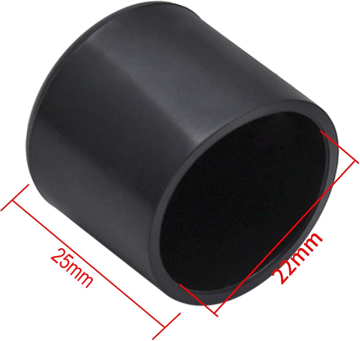 20 pieces - Chair Leg Caps - 22*22*25mm - furniture leg covers - Round rubber furniture leg protectors - Chair protector - floor protection - chair leg protectors - chair socks - for chair legs, table and sofa - black