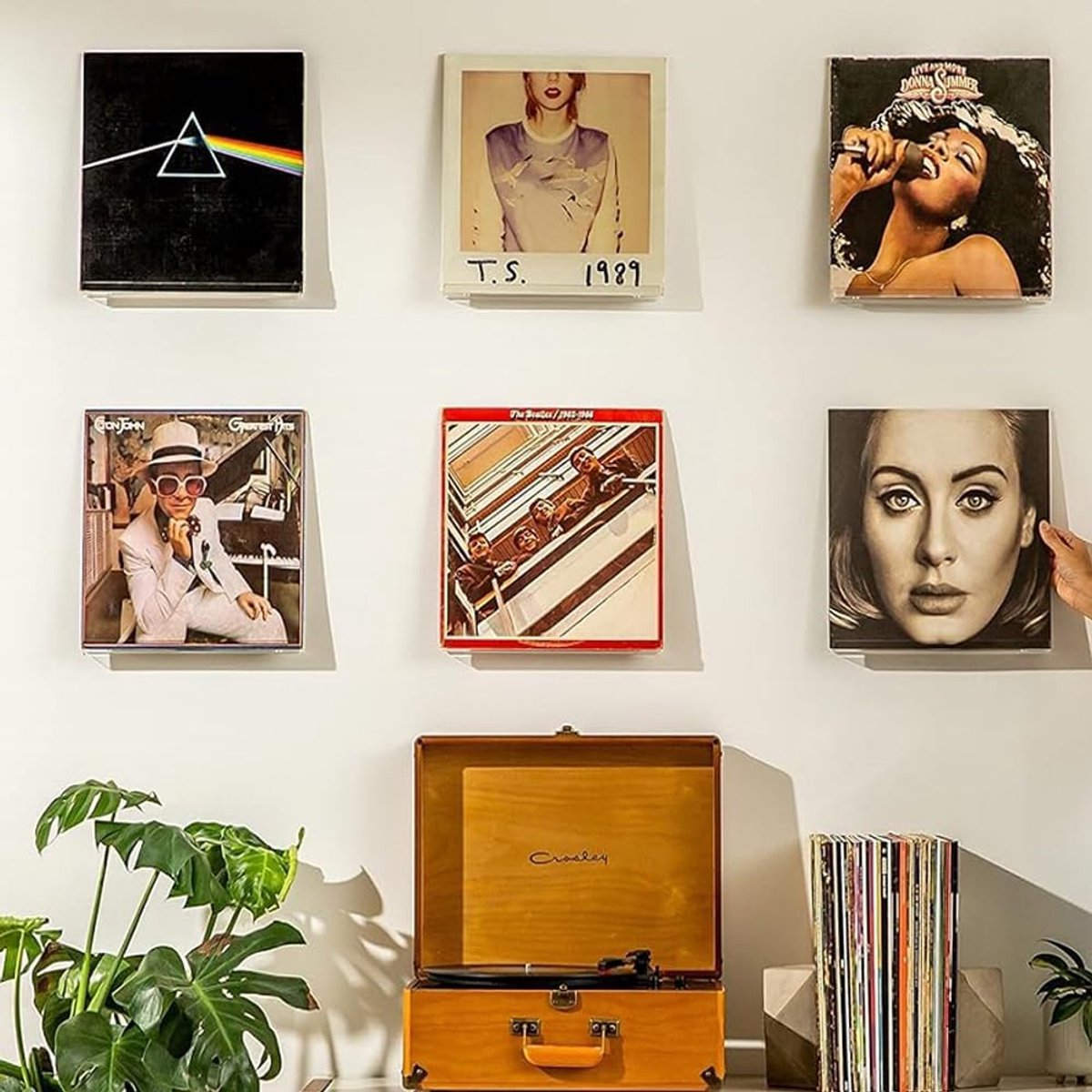 8 pieces - 4 inch - vinyl record wall brackets - clear acrylic wall shelf vinyl record holder - Vinyl record rack - Storage rack - Display stand - Acrylic display stand - for bedroom, living room - 10*3.5*3 cm - transparent