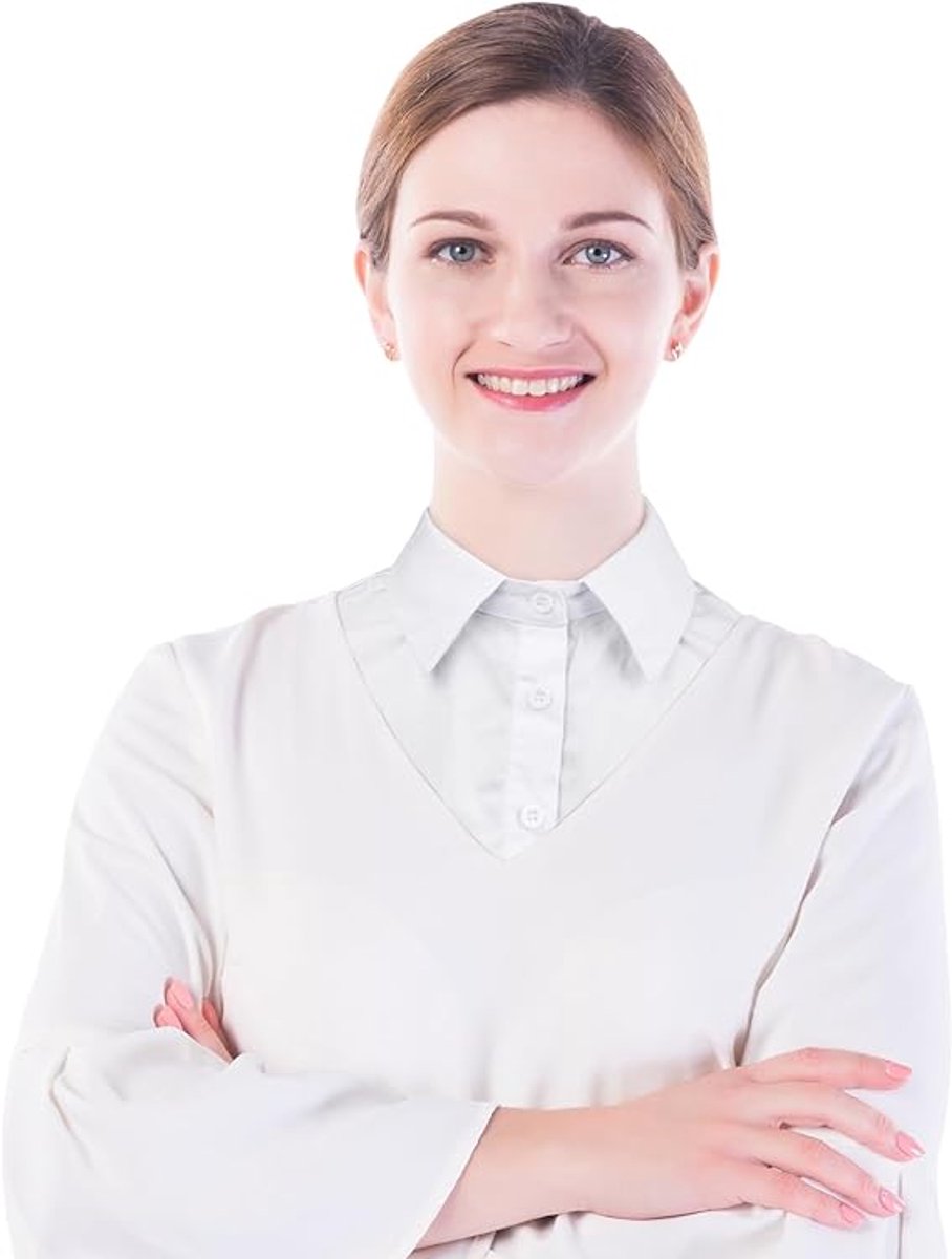 2 pieces - Women's Shirt Collar - Shirt Collar - Detachable Collar - Small Shirt Collar - Faux Detachable Collar - Detachable Pointed Collar - Small Collar - Pointed Collar - Shirt Replacement - Blouse - Adjustable - One Size - White