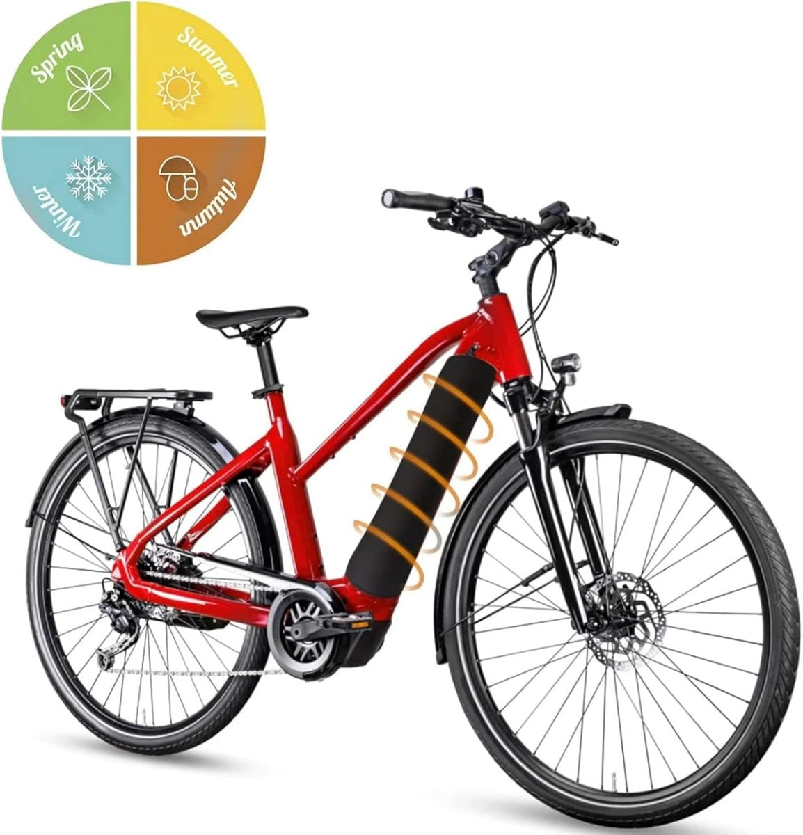 E-Bike Battery Protective Cover - 2 Pieces - Waterproof E-bike Battery Cover - Integrated Battery Cover - Bicycle Battery Protective Cover - E-bike Cover Accessories - For a Greater Range - Built-in Battery Protection - Extends Lifespan and Durability - B