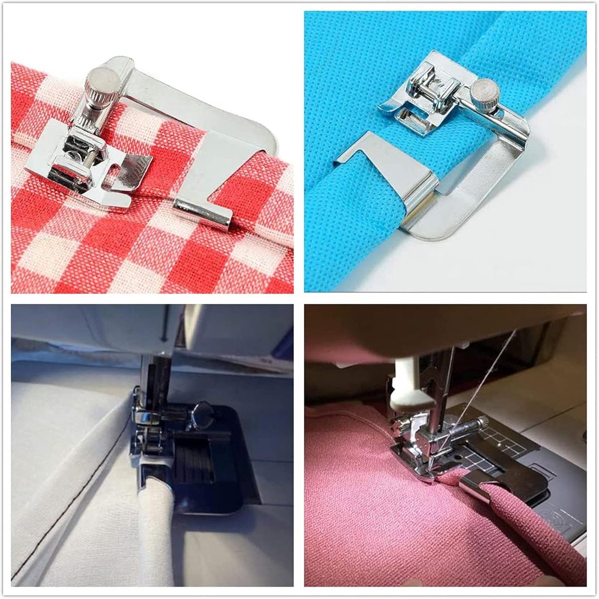 Sewing machine feet - Hem Presser Foot - 3 Sizes - Sewing Machine Hemming Foot Kit - universal presser feet - Presser feet - sewing machine accessories - Rolled hem presser foot for most sewing machines with low spindle adapter (4/8, 6/8, 8/8 inch)