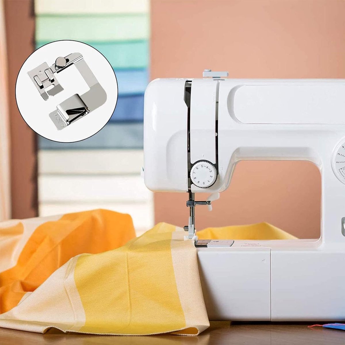 Sewing machine feet - Hem Presser Foot - 3 Sizes - Sewing Machine Hemming Foot Kit - universal presser feet - Presser feet - sewing machine accessories - Rolled hem presser foot for most sewing machines with low spindle adapter (4/8, 6/8, 8/8 inch)