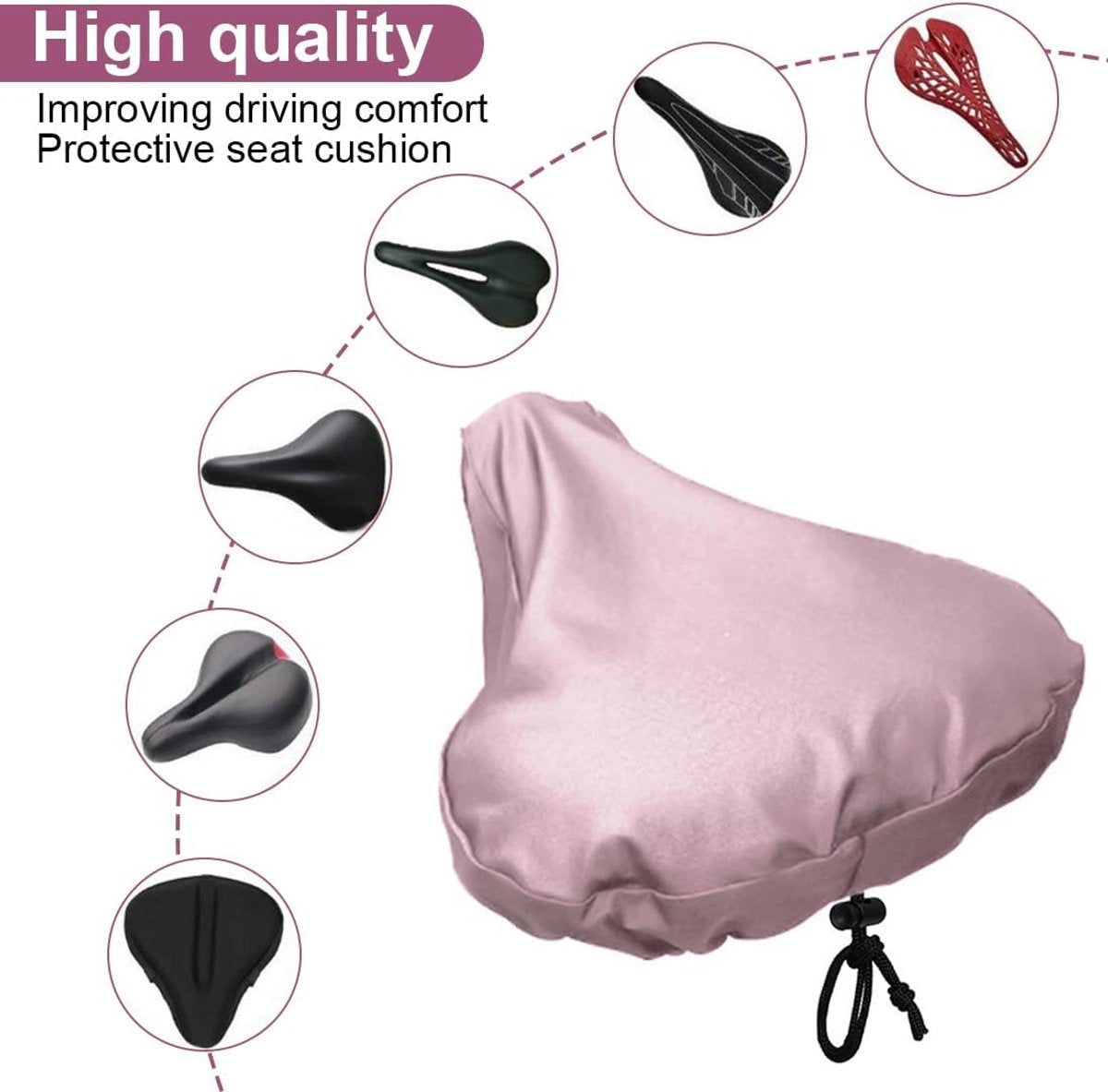 Bicycle Saddle Cover - Bicycle Saddle Cover - Waterproof Saddle Cover - Cover for Bicycle Saddle - Rain Cover - Saddle Cover - waterproof bicycle saddle cover - with drawstring - outdoor saddle cover - bicycle accessories - universal - rain and dust prote