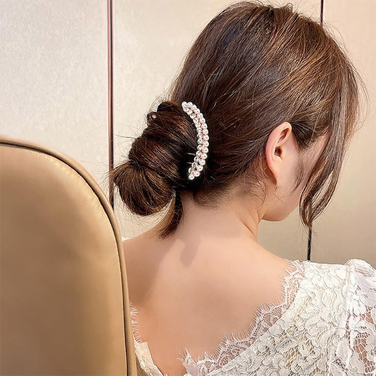2 pieces - Hair comb - Hair clip - Hairpin - Hair clamps - U-shaped side comb - pearl side hair combs - crystal rhinestone hair comb - bridal hairpieces - decorative combs - hairpins - headwear - hair accessories