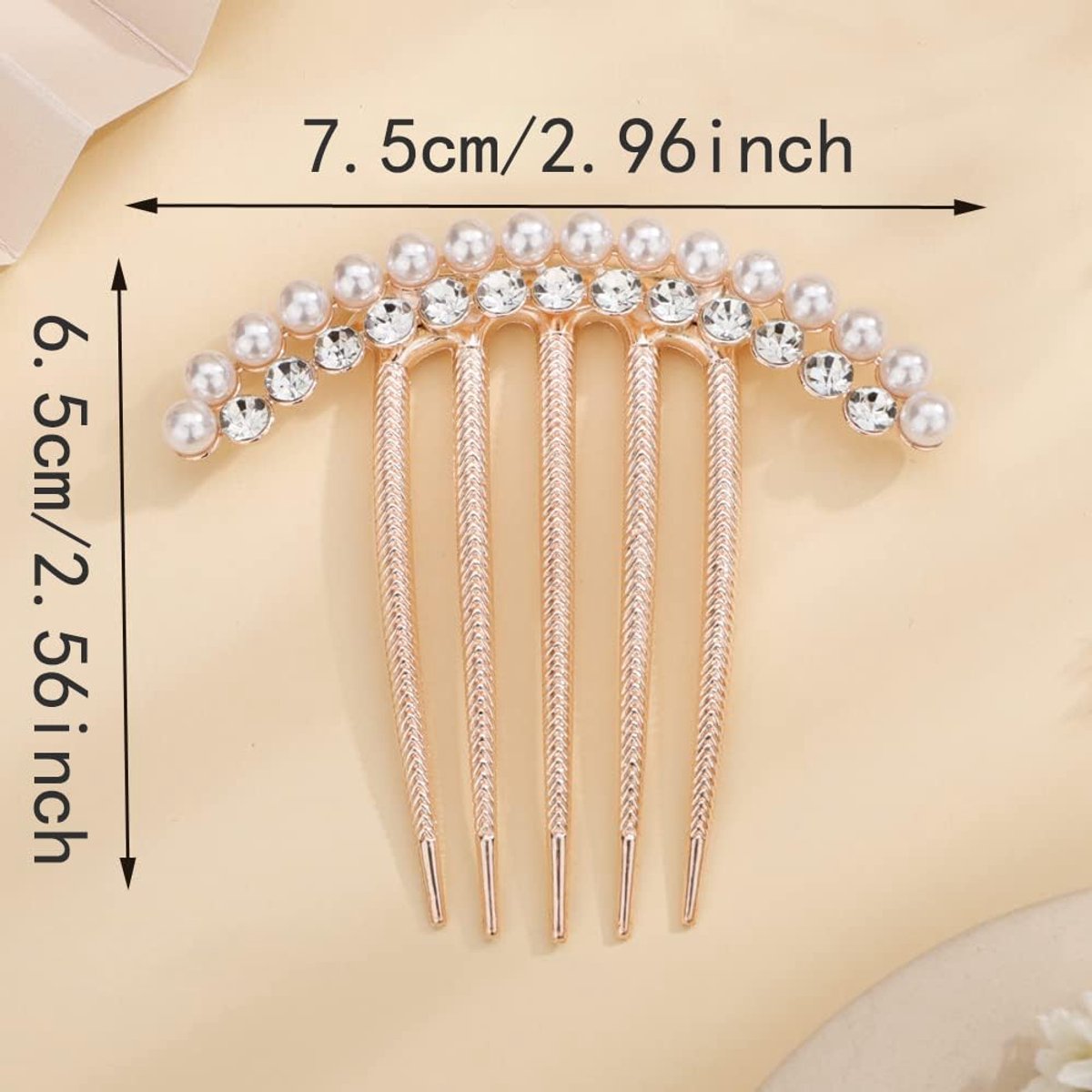 2 pieces - Hair comb - Hair clip - Hairpin - Hair clamps - U-shaped side comb - pearl side hair combs - crystal rhinestone hair comb - bridal hairpieces - decorative combs - hairpins - headwear - hair accessories
