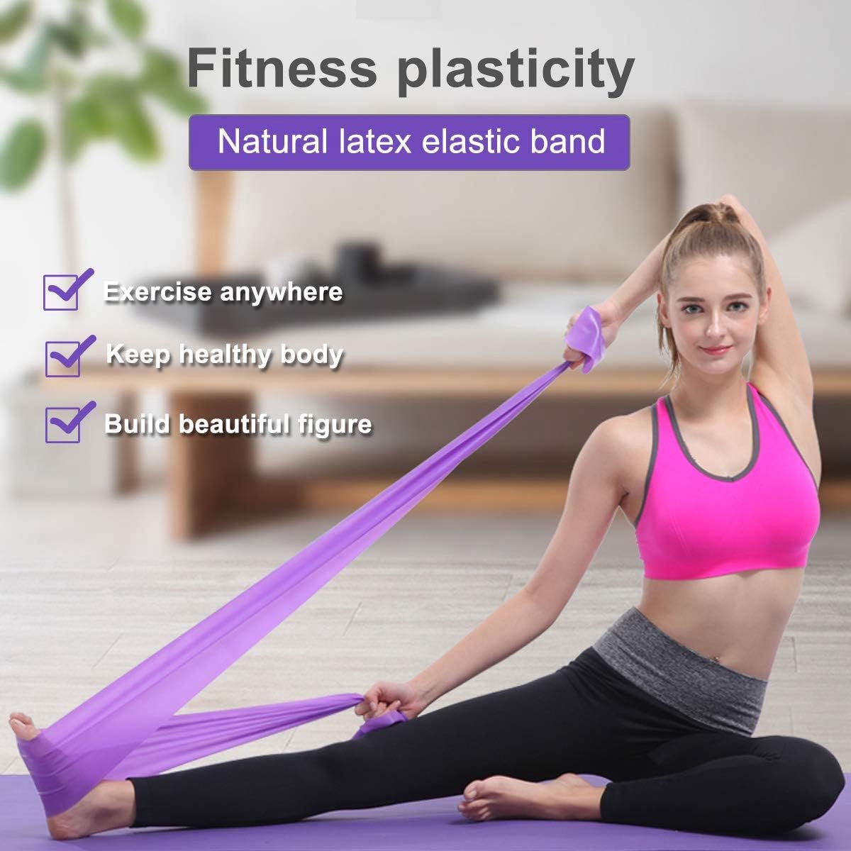 3 pieces - Exercise bands - 1.5 m - Resistance band - Resistance bands - Silicone exercise bands - yoga band - pilates band - sports band - Fitness elastic bands - Fitness equipment - For yoga, pilates, rehabilitation in the gym or at home
