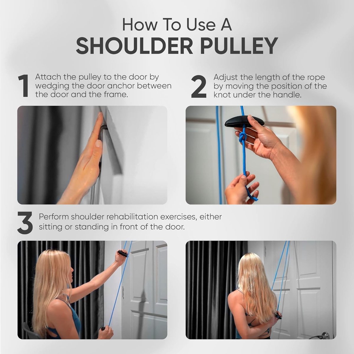Shoulder Trainer - Shoulder Pulley - Shoulder Pulley Hand Support - Shoulder Pulley - Rehabilitation Exercise Device - Suspension Trainer - Shoulder Strap - for frozen shoulder and hand physiotherapy - Relieves Shoulder Pain - Green