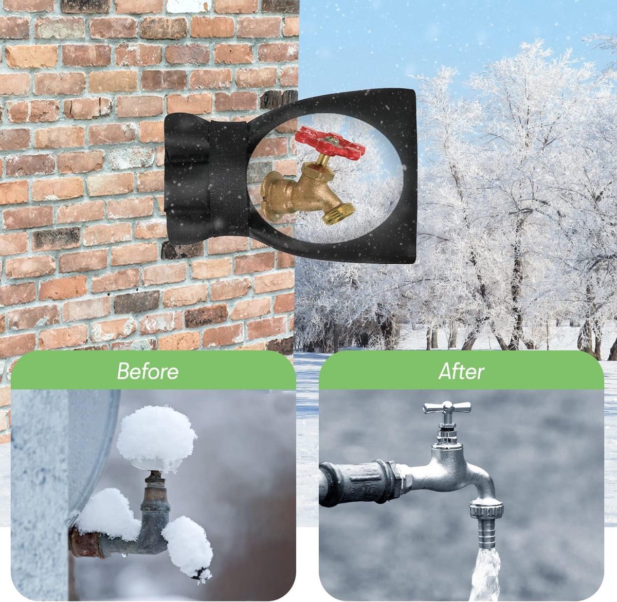 2 Pieces Frost Protection Cover - Frost protection cover for tap - Tap Freeze Cover - Frost-free Outdoor Tap Protection Cover - Outdoor Tap Covers - Frost Protection - Outdoor Tap Cover - Frost Protection for Facade Taps - Frost Cover - Anti-frost - Water