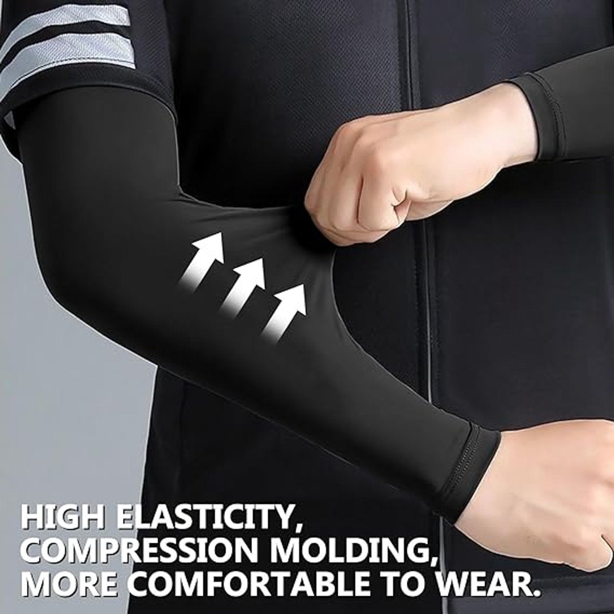 pairs of sleeves - Unisex - Sleeves - Ultralight sleeves - Arm Sleeve - UV protection for arms - Adults - Sunscreen Sleeve Ice Side Arm Sleeves - Comfort Cooling Sports Compression Sleeves - Ideal for sports, cycling, golfing - Black