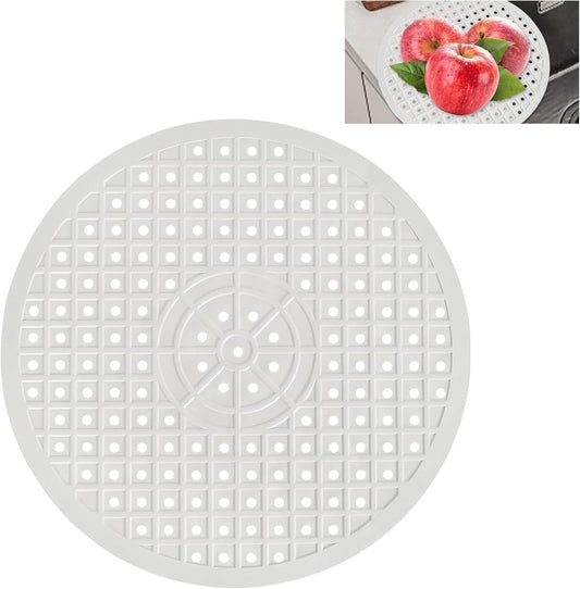 1 Piece Silicone Sink Mat - Washbasin Mat - Sink Mat - Sink Mats - Rubber Countertop Mat for Sink - Cuttable - Foldable - Non-slip - Round sink mat - Protective mat - For countertop - Round White - ø 31 Cm