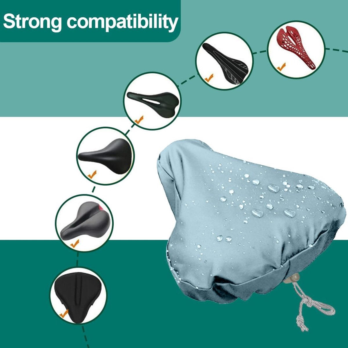 Bicycle Saddle Cover - Bicycle Saddle Cover - Waterproof Saddle Cover - Cover for Bicycle Saddle - Rain Cover - Saddle Cover - waterproof bicycle saddle cover - with drawstring - outdoor saddle cover - bicycle accessories - universal - rain and dust prote