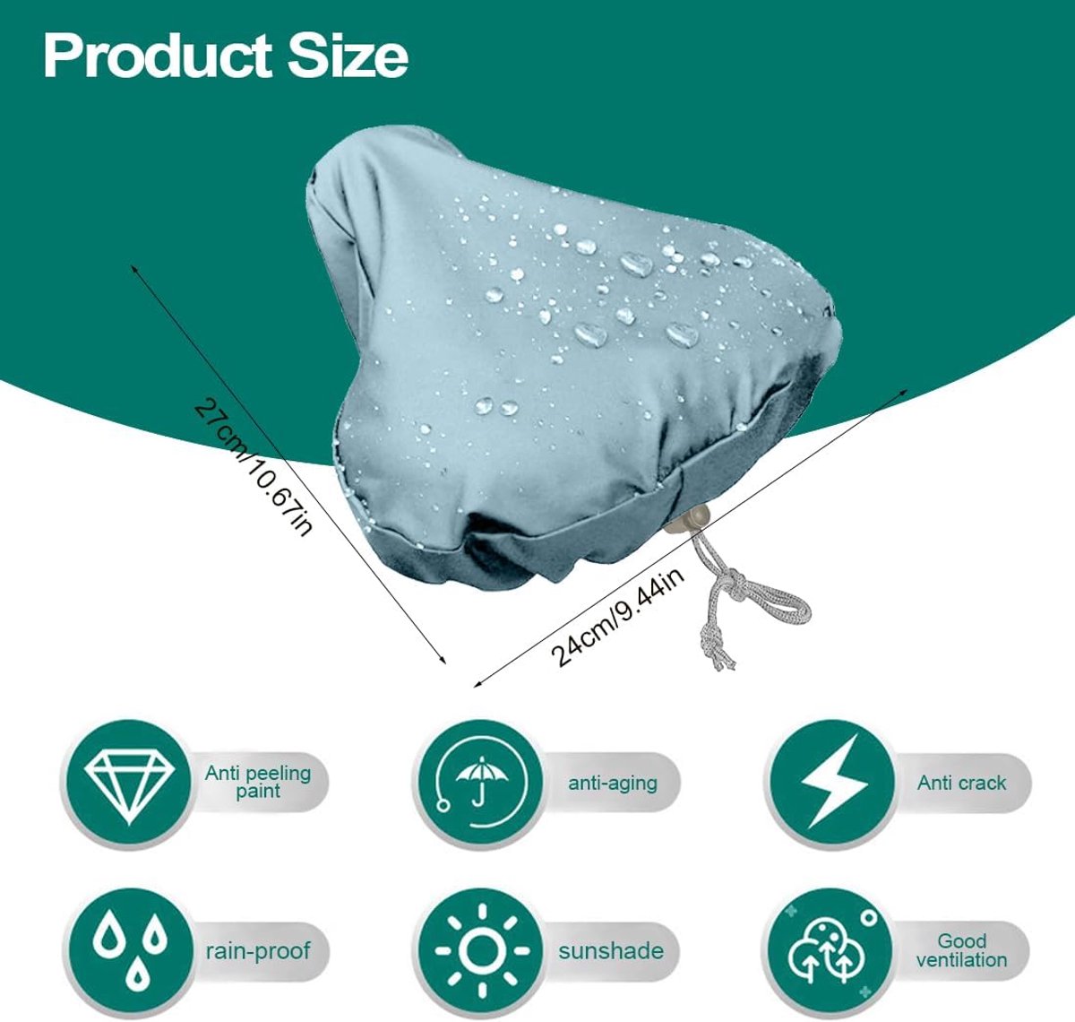Bicycle Saddle Cover - Bicycle Saddle Cover - Waterproof Saddle Cover - Cover for Bicycle Saddle - Rain Cover - Saddle Cover - waterproof bicycle saddle cover - with drawstring - outdoor saddle cover - bicycle accessories - universal - rain and dust prote