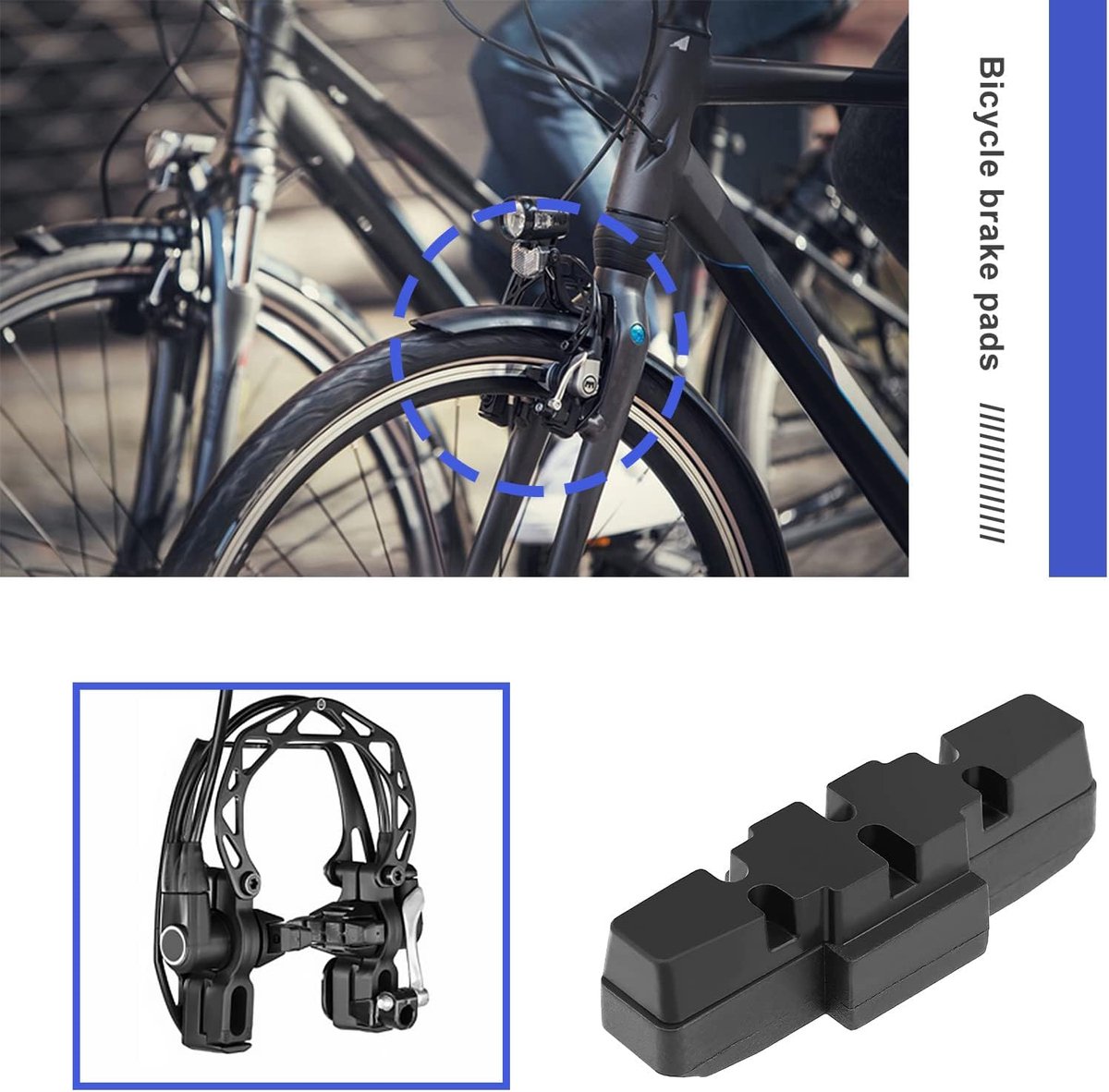 4 pieces - Brake pads - Bicycle brake pads - Replacement brake pads - Suitable for Magura HS11 HS22 HS24 HS33 HS66 - Brake pads for mountain bikes - Rubber bicycle brake pads - rubber road bike brake cover - bicycle accessories - black