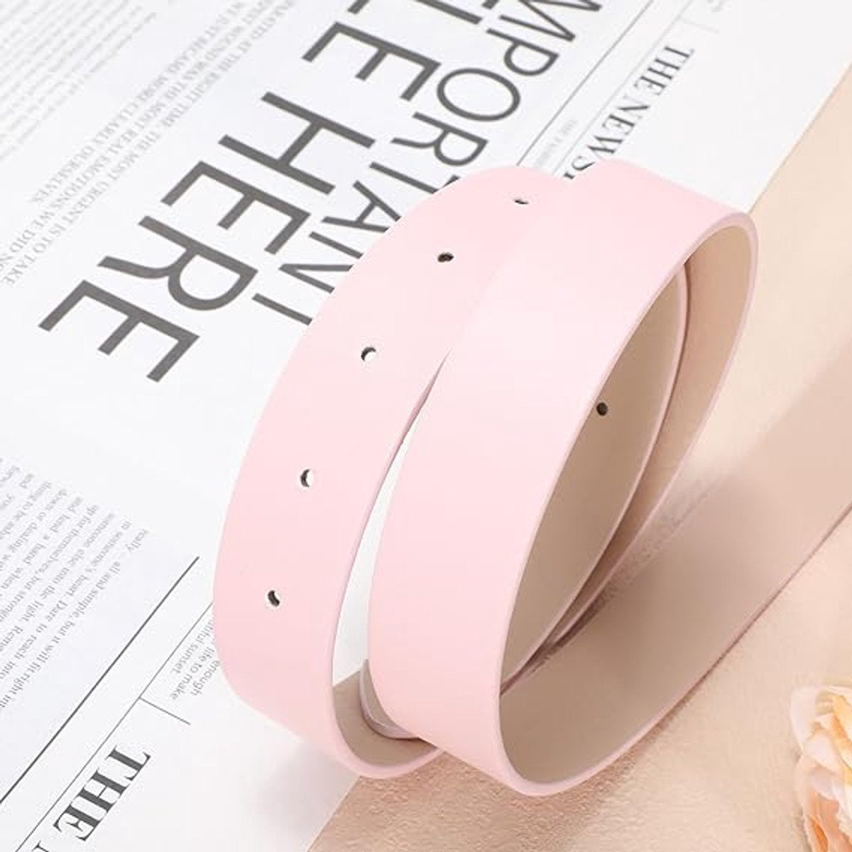Belt - women's belt - Stylish retro - Trouser belt - Women - Adjustable Unisex Belt - 110cm - leather - women's belts for jeans dresses trousers women's leather waist belt with gold buckle - 110 CM - Pink