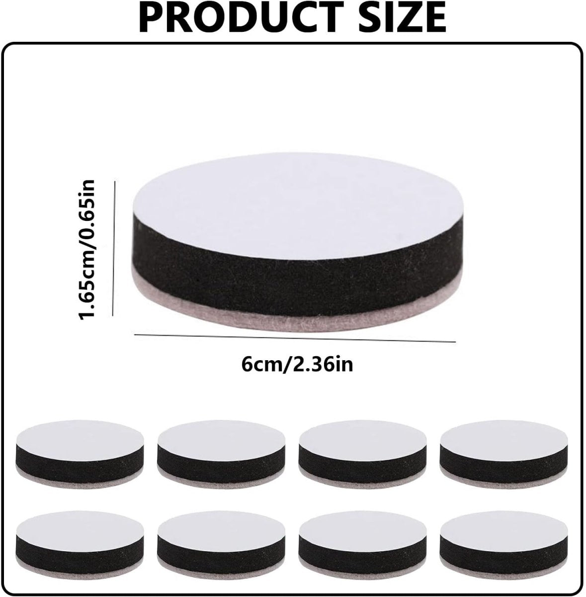 16 pieces - 6*1.65 cm - table leg risers - furniture leg cushions - EVA and felt materials - chair foot pads - self-adhesive furniture risers - table leg cushions - adjustable table heights - crash pads - multifunctional protective pad