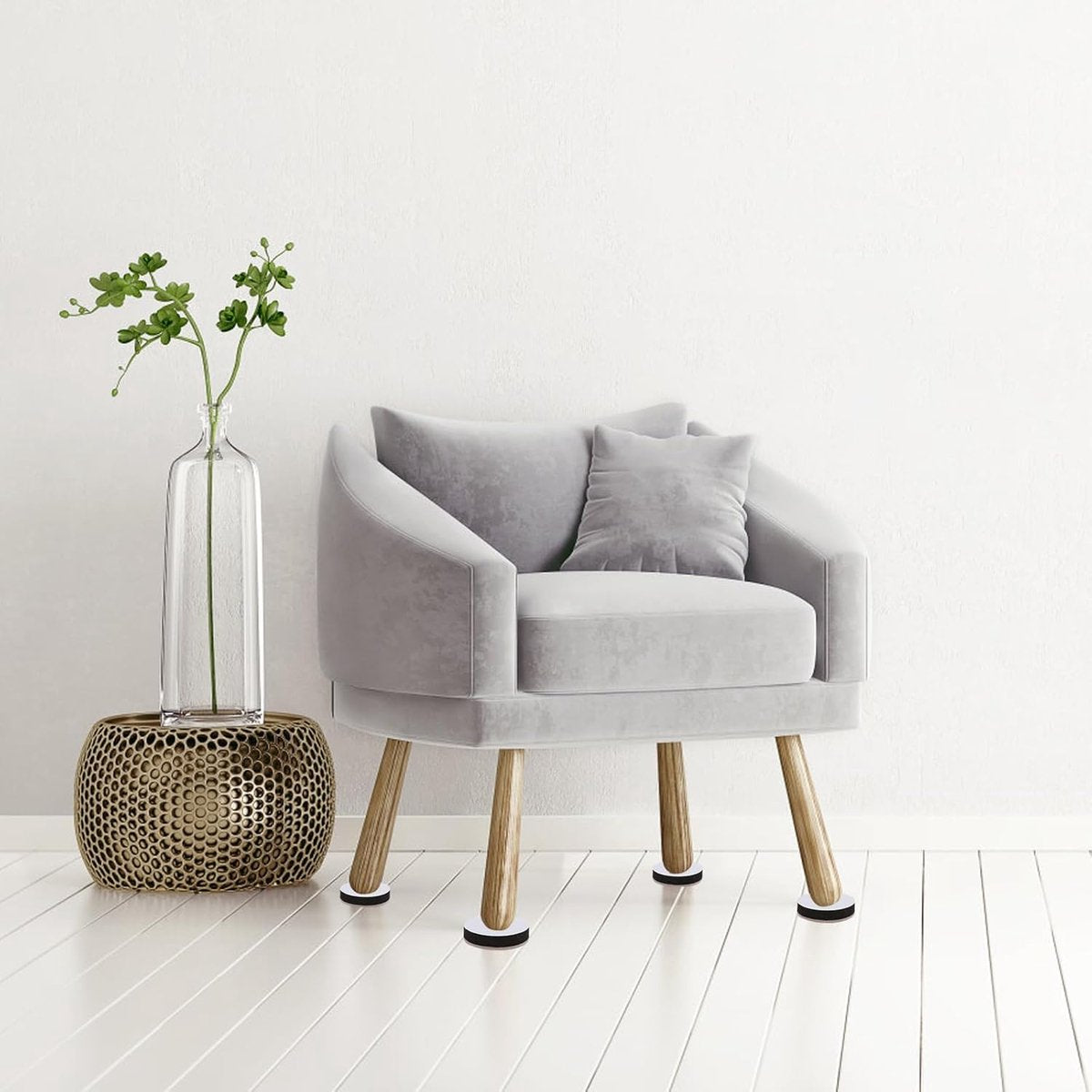 16 pieces - 6*1.65 cm - table leg risers - furniture leg cushions - EVA and felt materials - chair foot pads - self-adhesive furniture risers - table leg cushions - adjustable table heights - crash pads - multifunctional protective pad