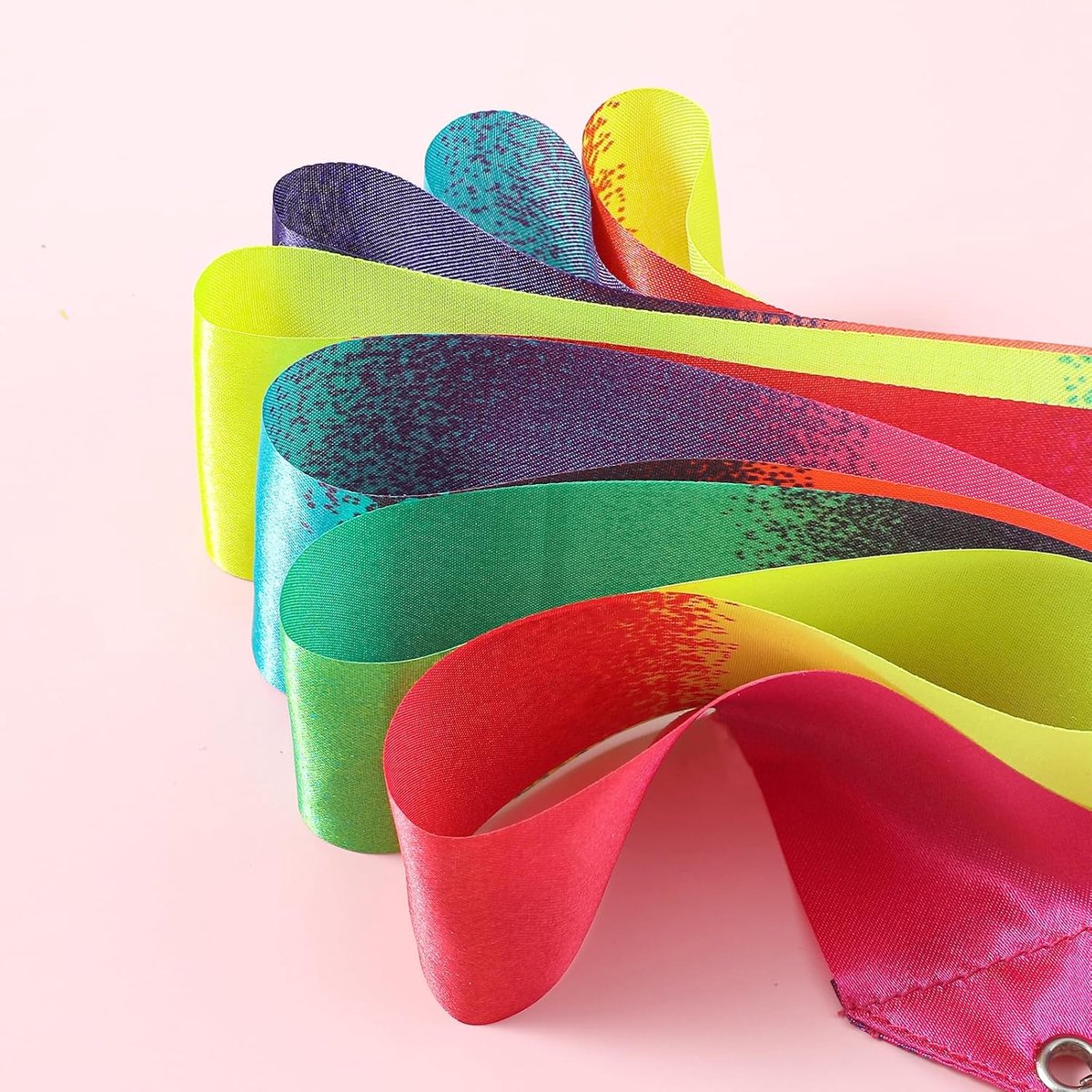 pieces - Ribbon dance sticks - 2 m - Dance rainbow streamers - 30cm long stick - ribbon dance staff - rhythmic gymnastics ribbon staff - ribbon sticks - rhythmic gymnastics ribbons - for artistic dance flags, talent shows and training equipment - gradient